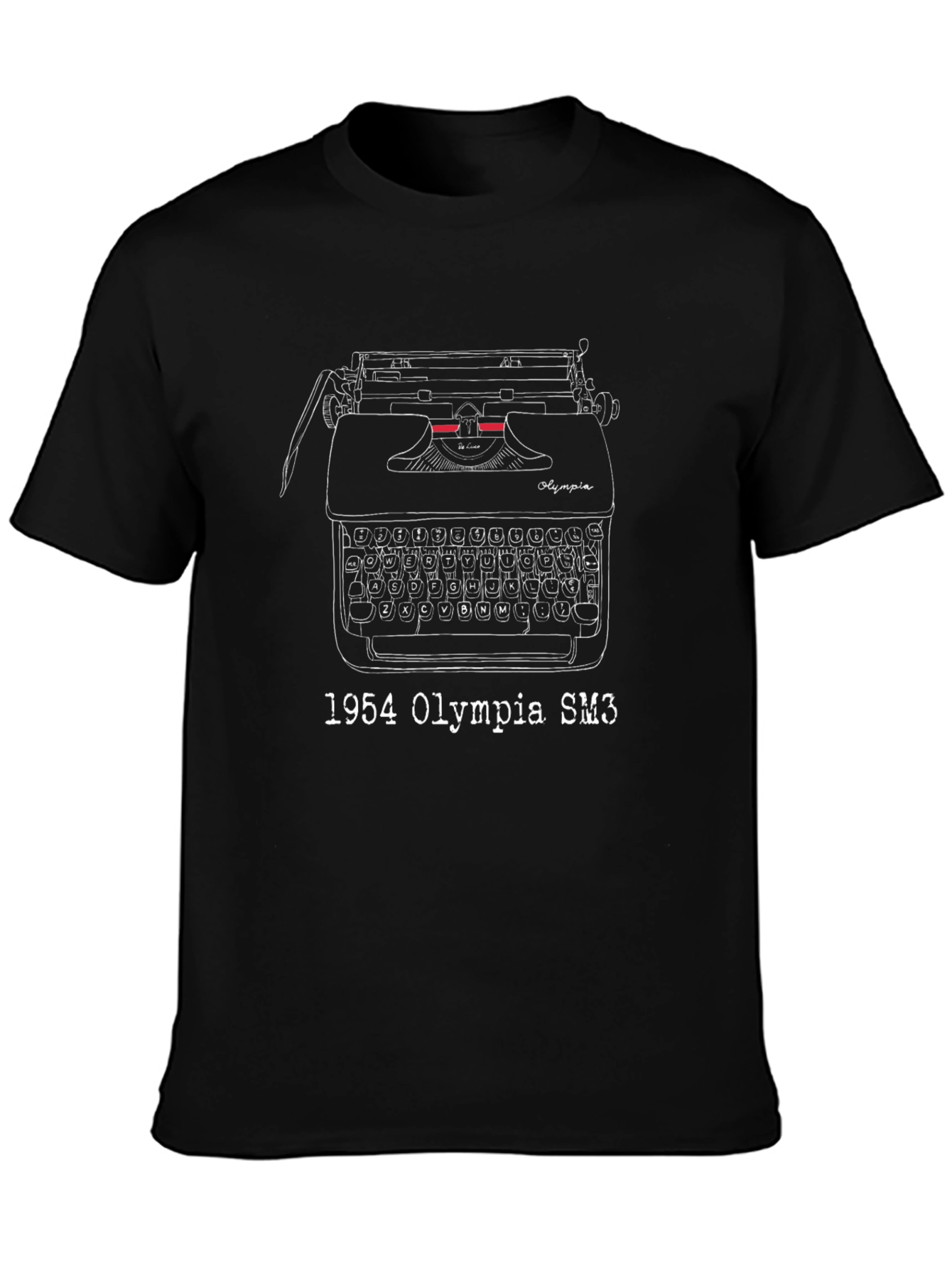 Black Vintage Typewriter Graphic Tee view 3