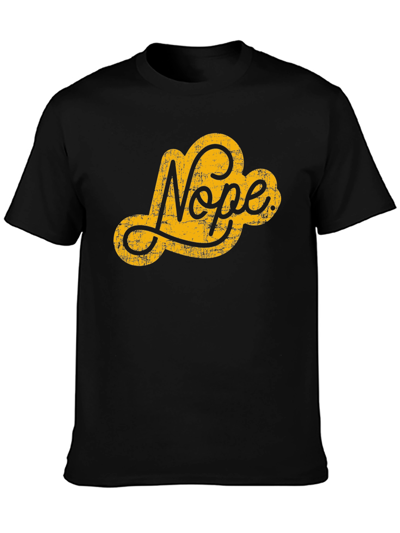 Black Nope Graphic Tee - Black Crew Neck T-Shirt view 3