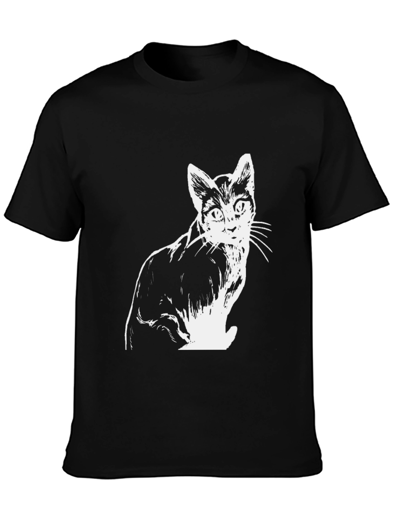 Black Cat Graphic T-Shirt - Stylish Black Tee view 3