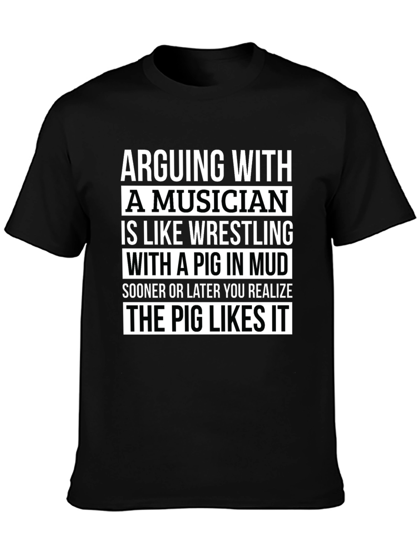 Black Arguing with a Musician T-Shirt view 3