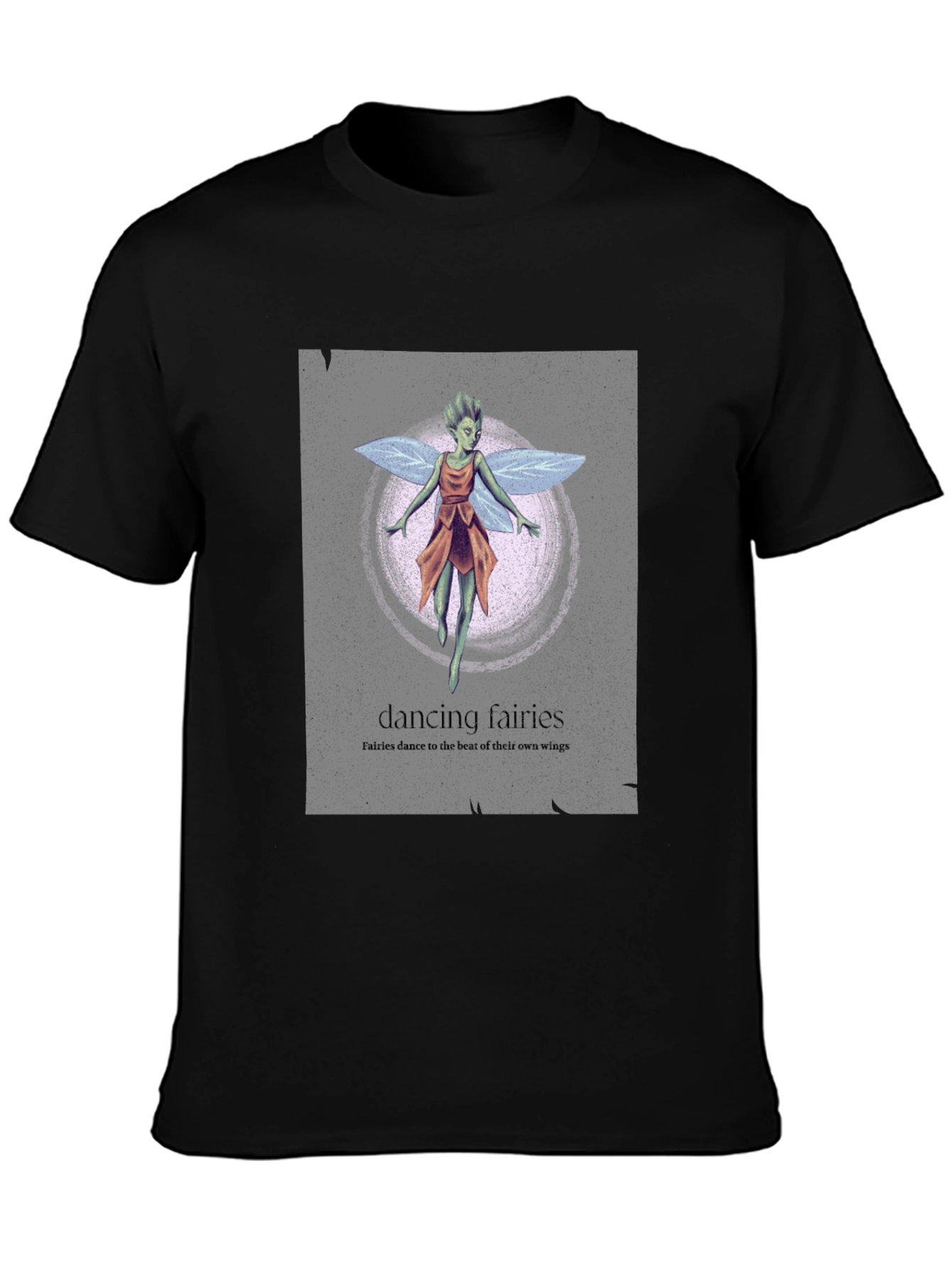 Black Dancing Fairies Graphic Tee - Unique Design, Soft Cotton view 3