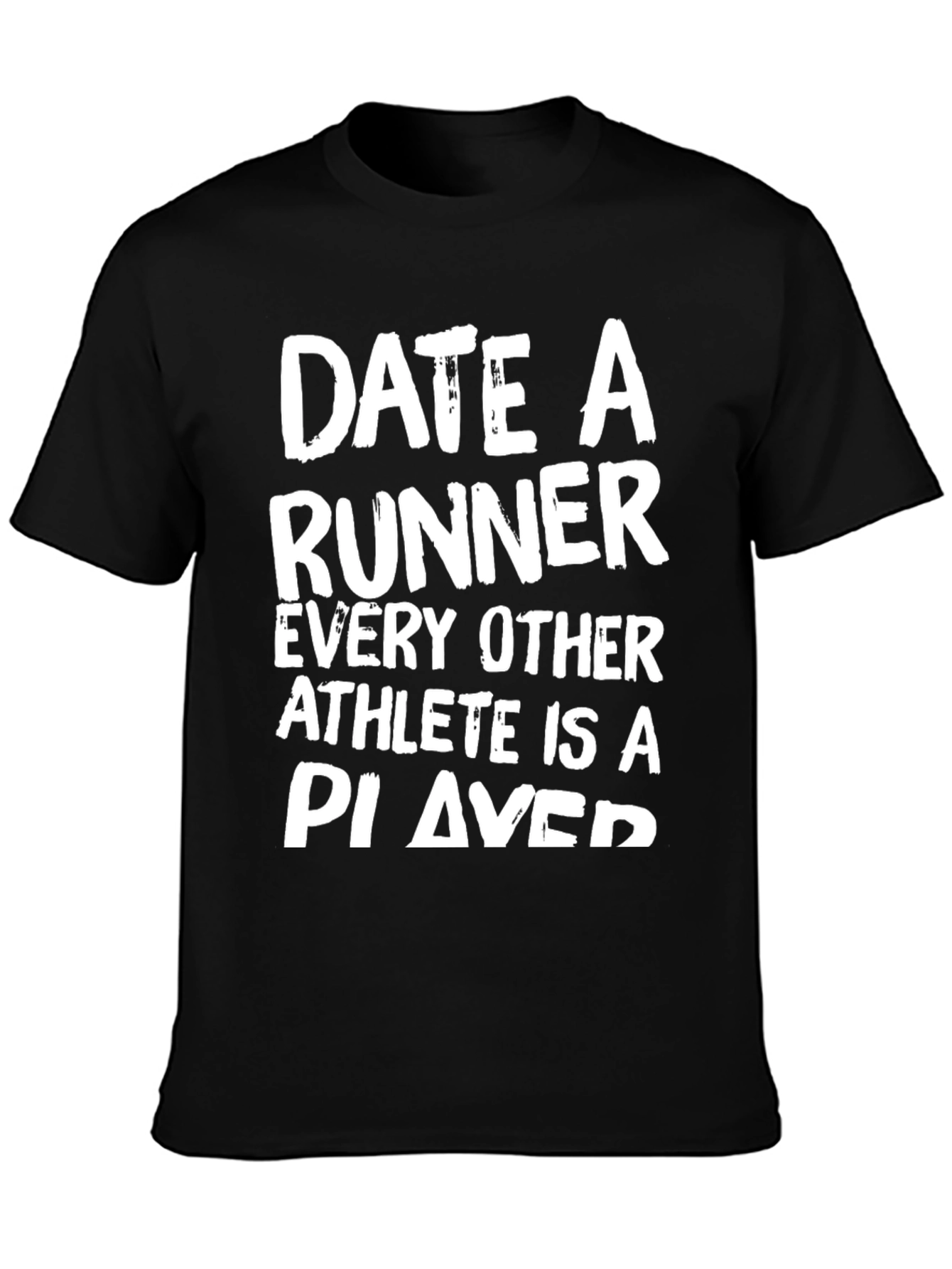 Black Date a Runner Black Graphic T-Shirt view 3