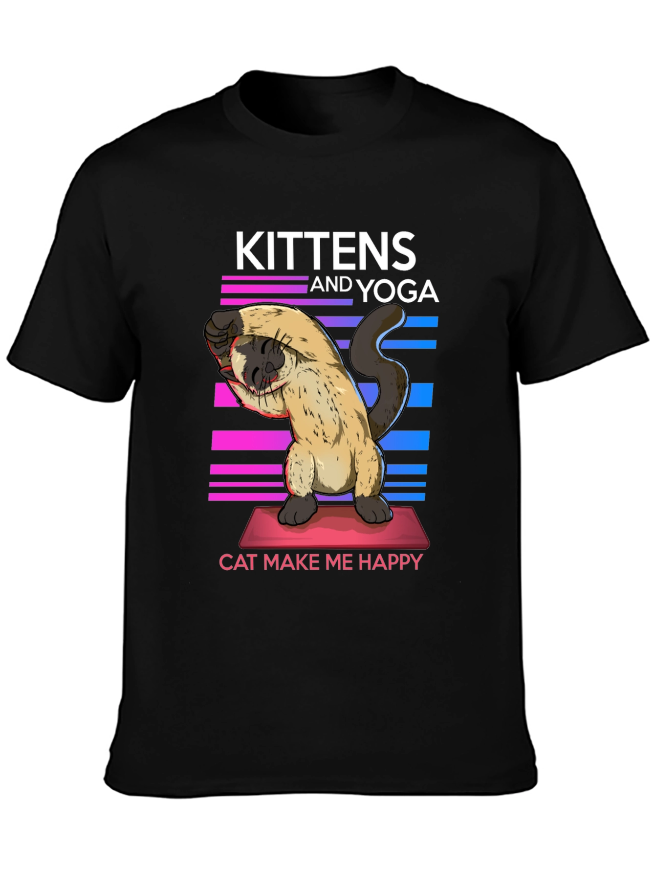 Black Kittens & Yoga Cat Lover T-Shirt view 3