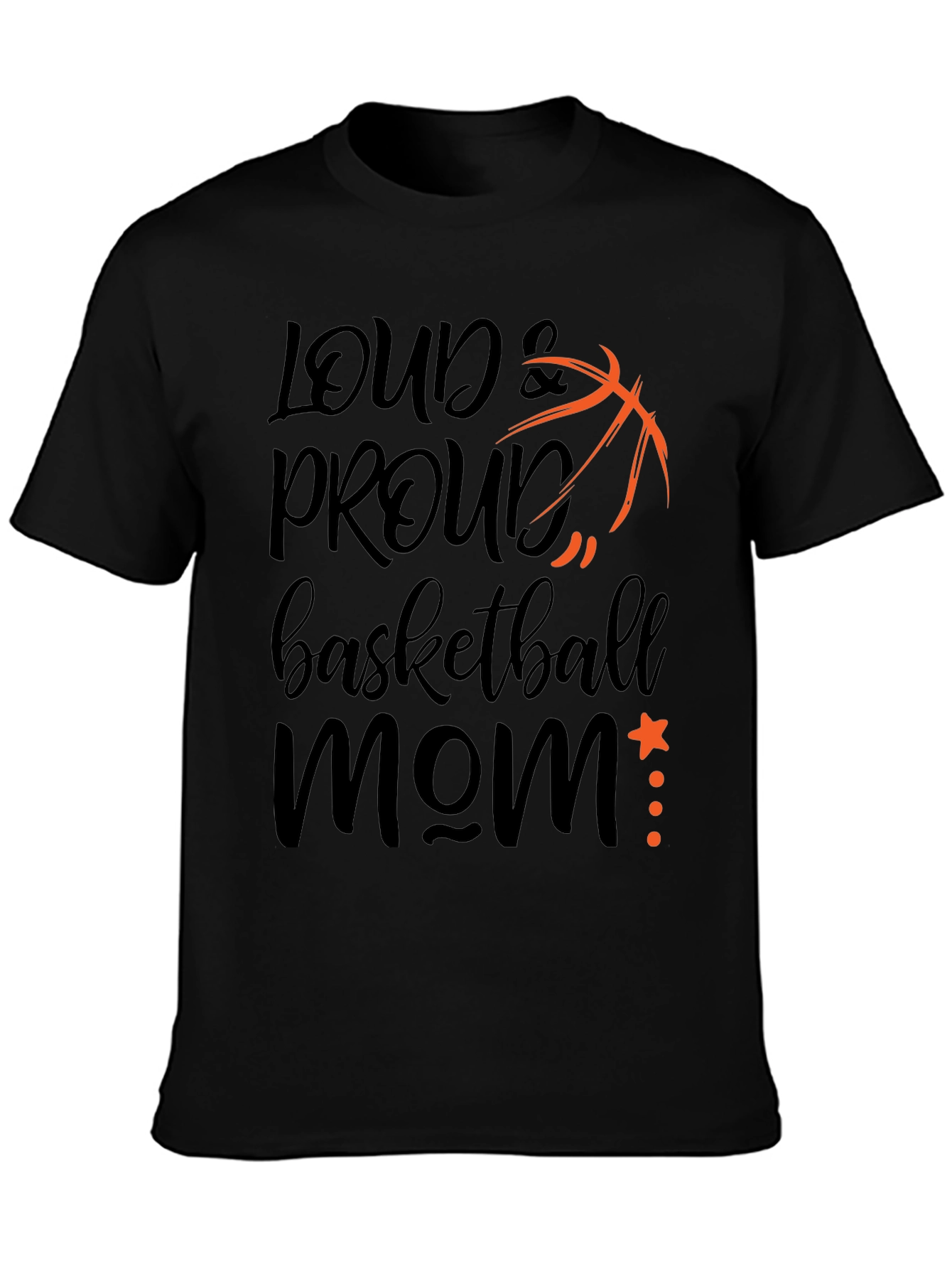 Black Loud and Proud Basketball Mom T-Shirt view 3