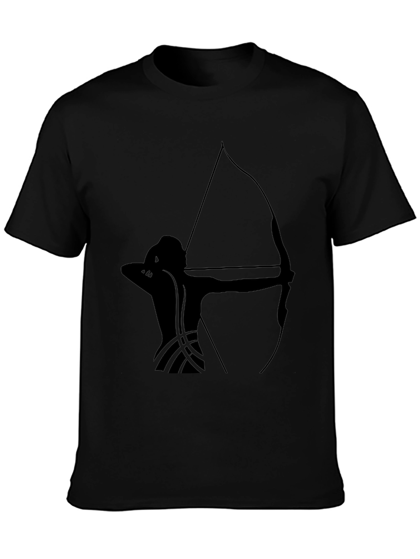 Black Archery Silhouette Black T-Shirt view 3