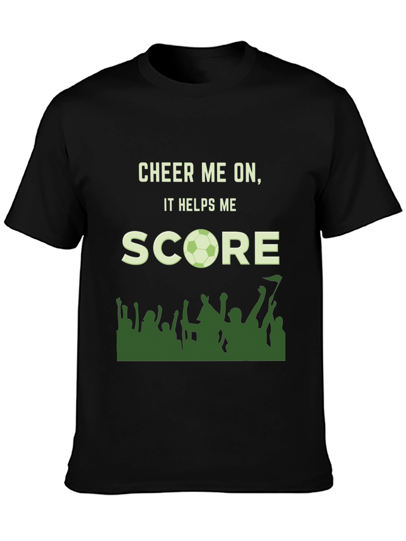 Black Cheer Me On Soccer T-Shirt view 3
