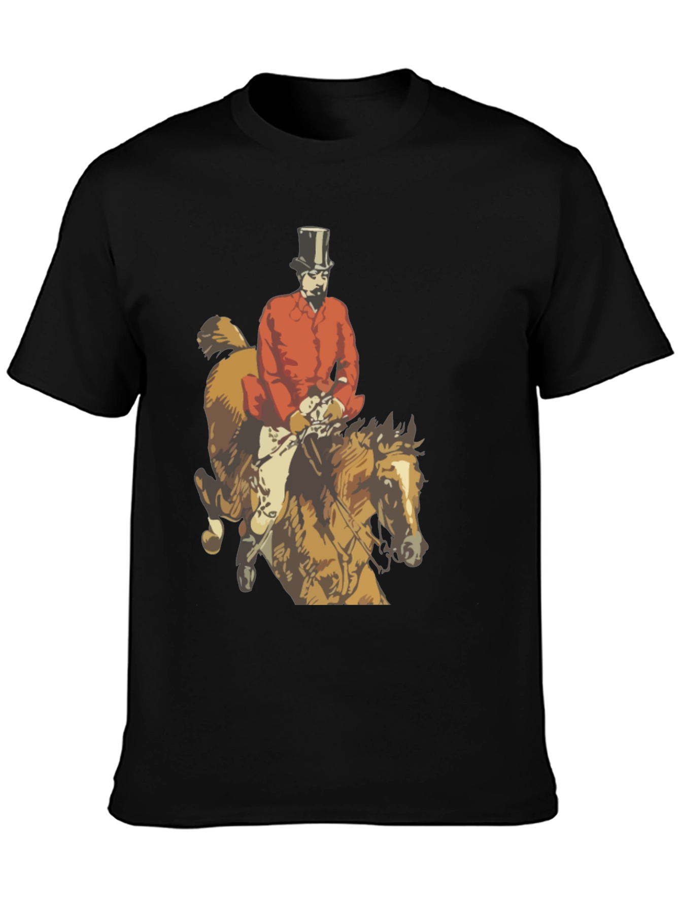Black Equestrian Fox Hunter T-Shirt view 3