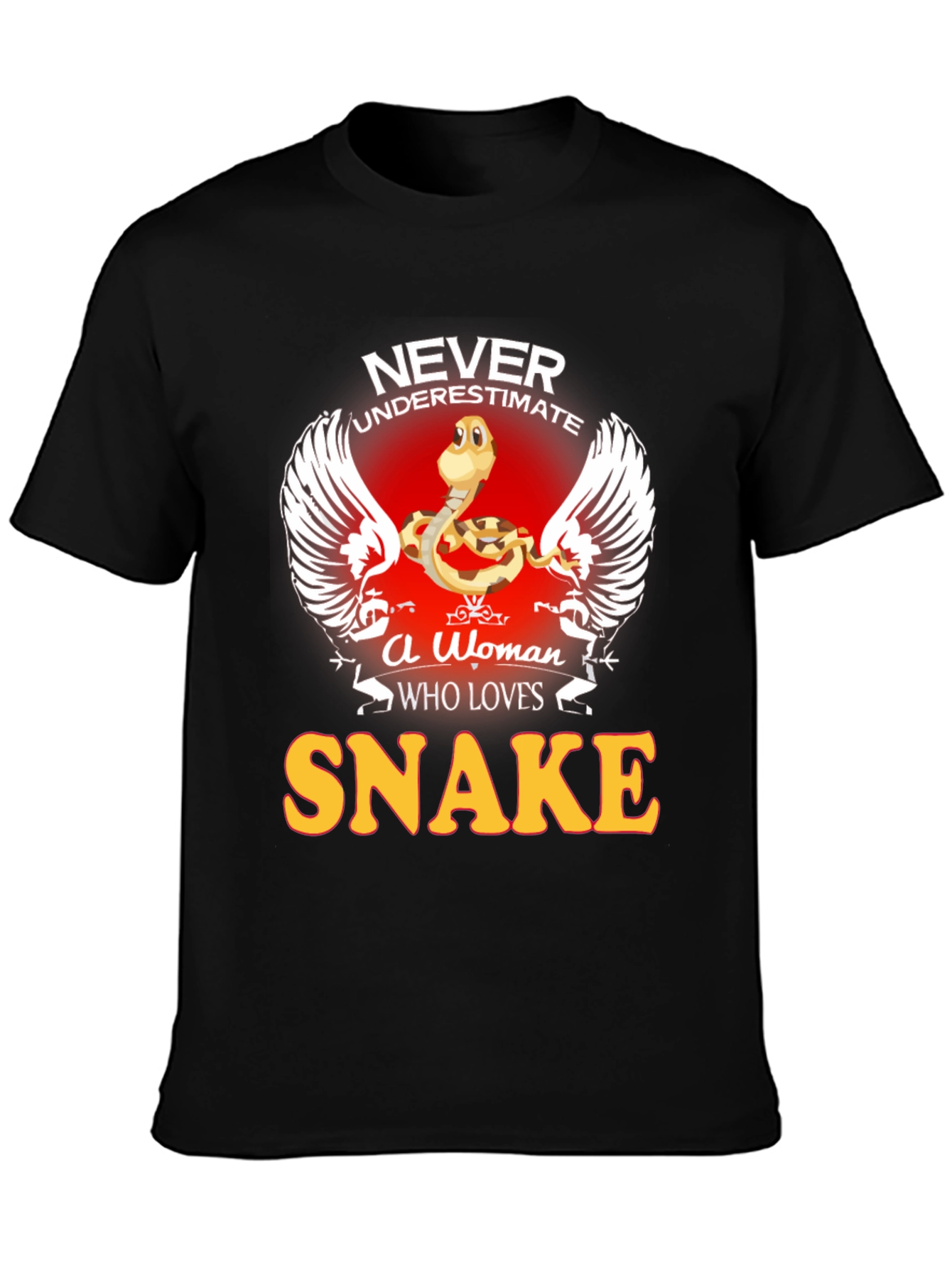 Black Never Underestimate A Woman Who Loves Snakes Tee view 3