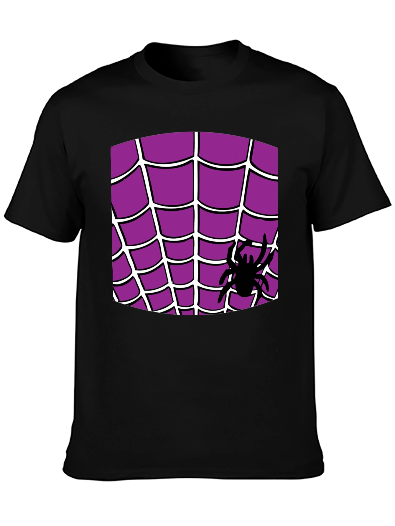Black Spider Web T-Shirt - Halloween Costume view 3