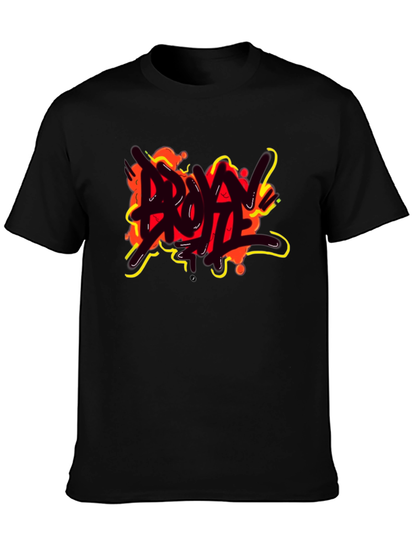 Black Edgy Graphic Tee - Bold Artistic Streetwear T-Shirt view 3