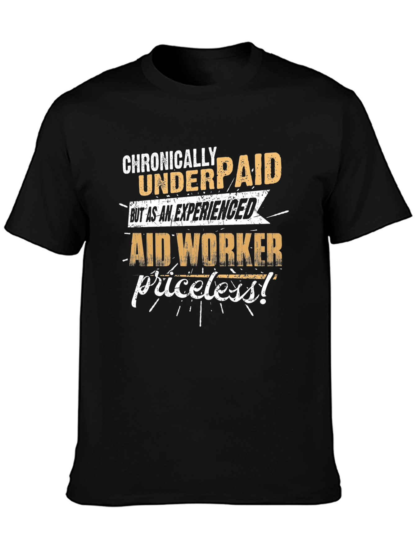 Black Chronically Underpaid Aid Worker T-Shirt view 3