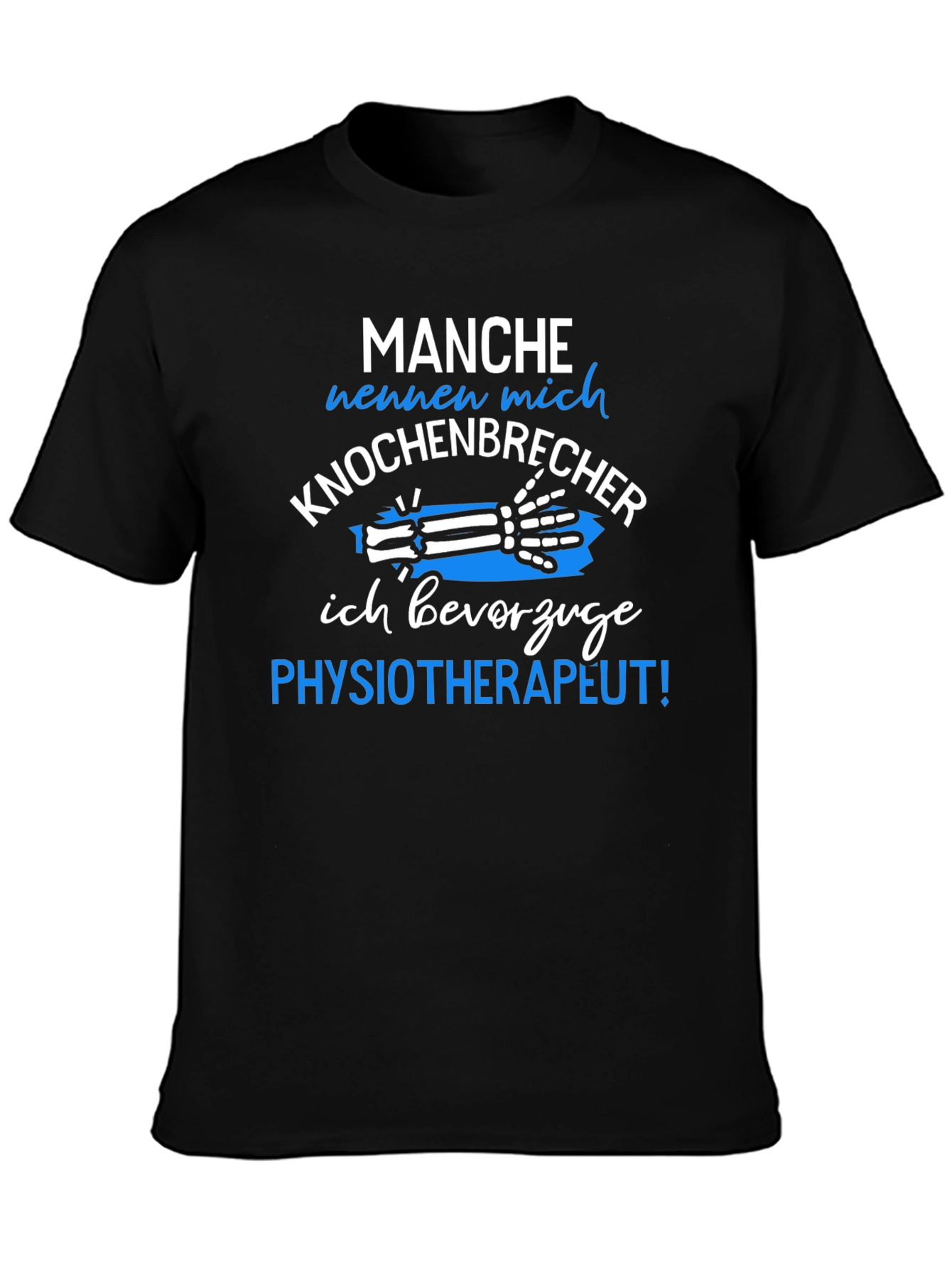 Black Funny Physical Therapist T-Shirt - Knochenbrecher Design view 3