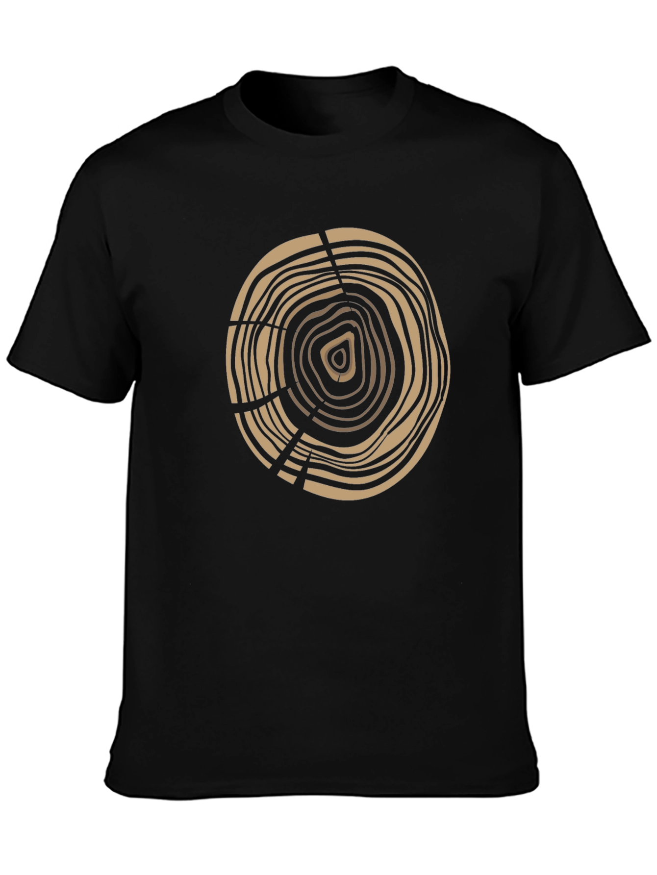 Black Tree Ring Graphic Tee - Earthy Design view 3