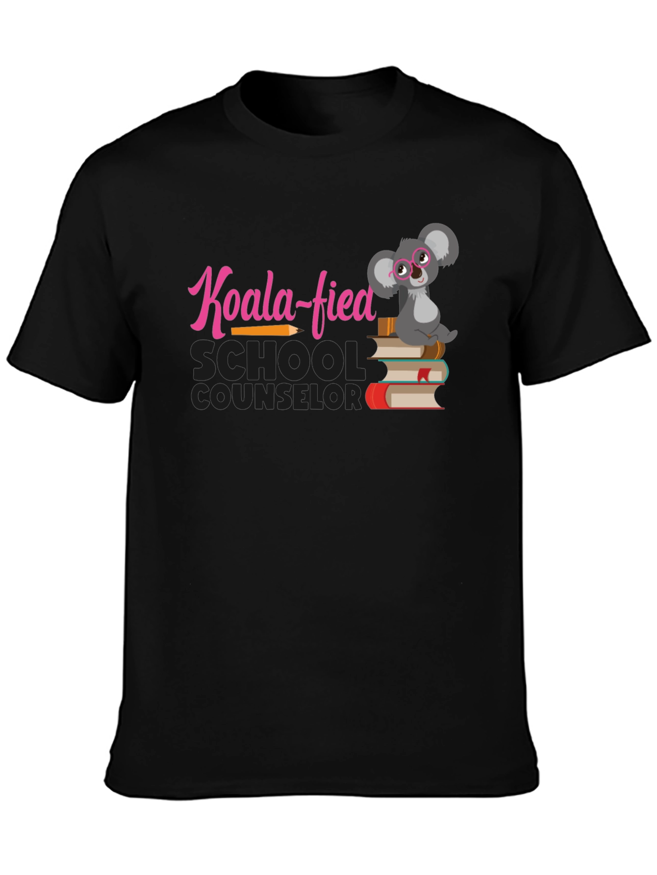 Black Koala-fied School Counselor T-Shirt view 3