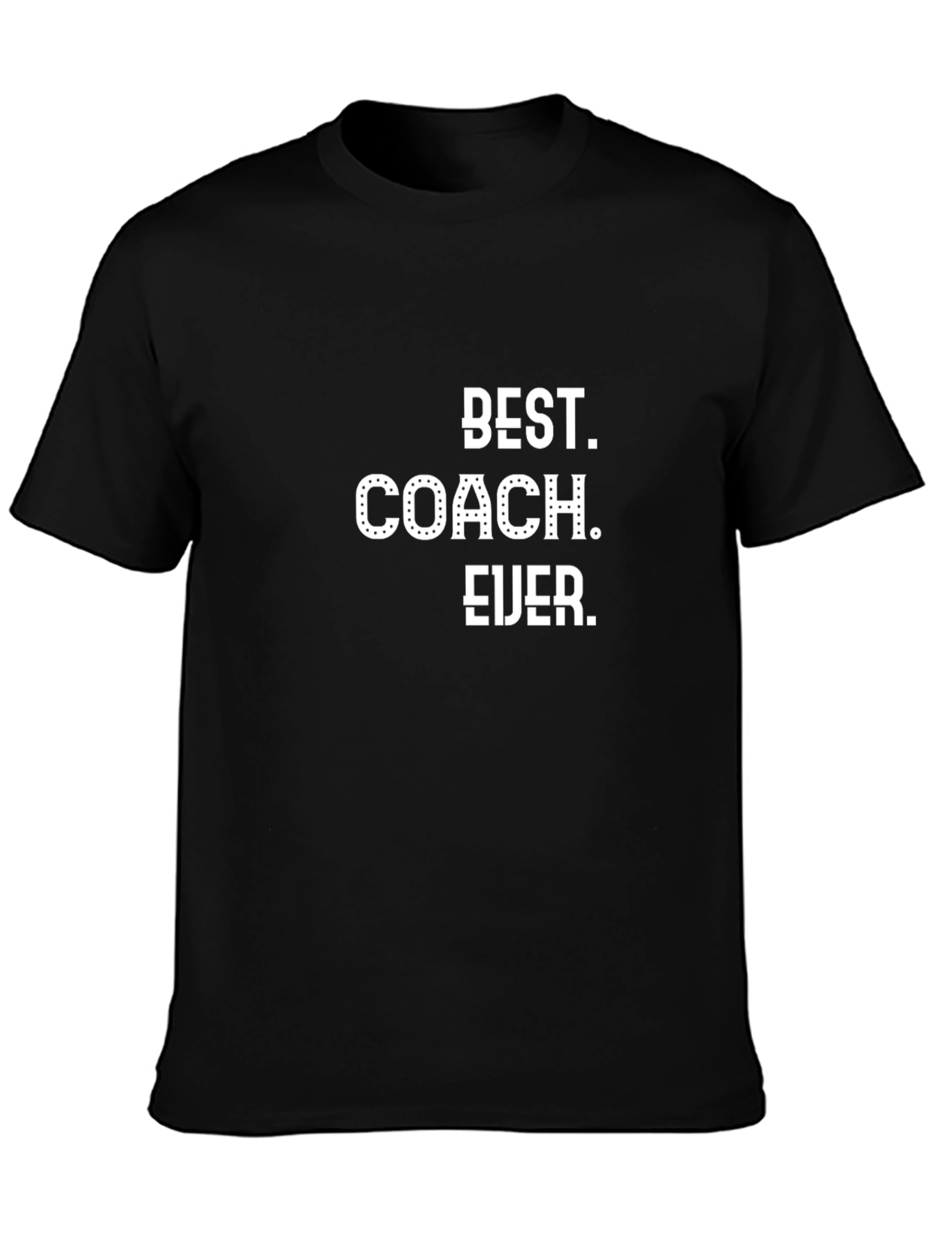 Black Best Coach Ever Graphic Tee - Black Cotton T-Shirt view 3