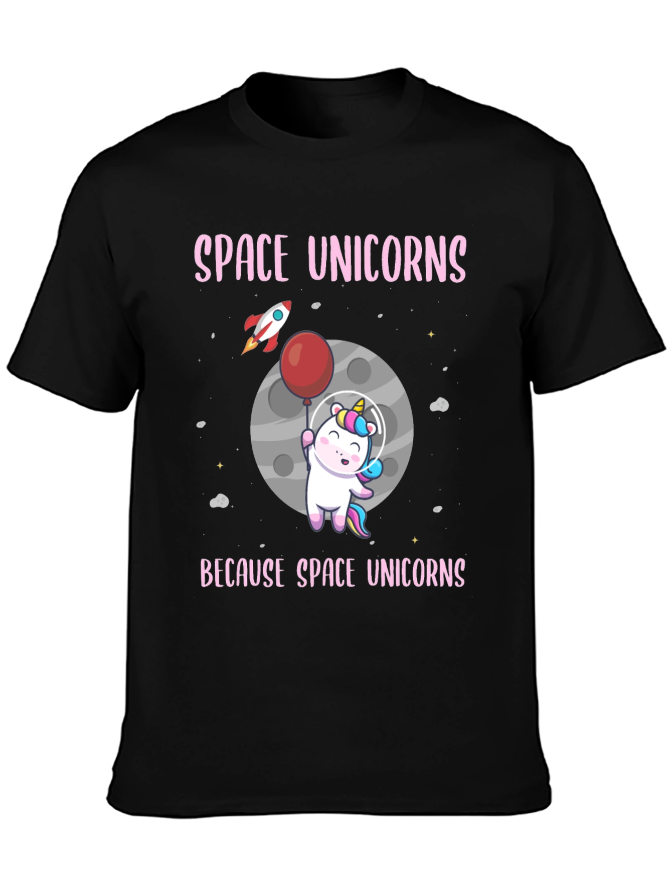 Black Space Unicorns Graphic T-Shirt view 3