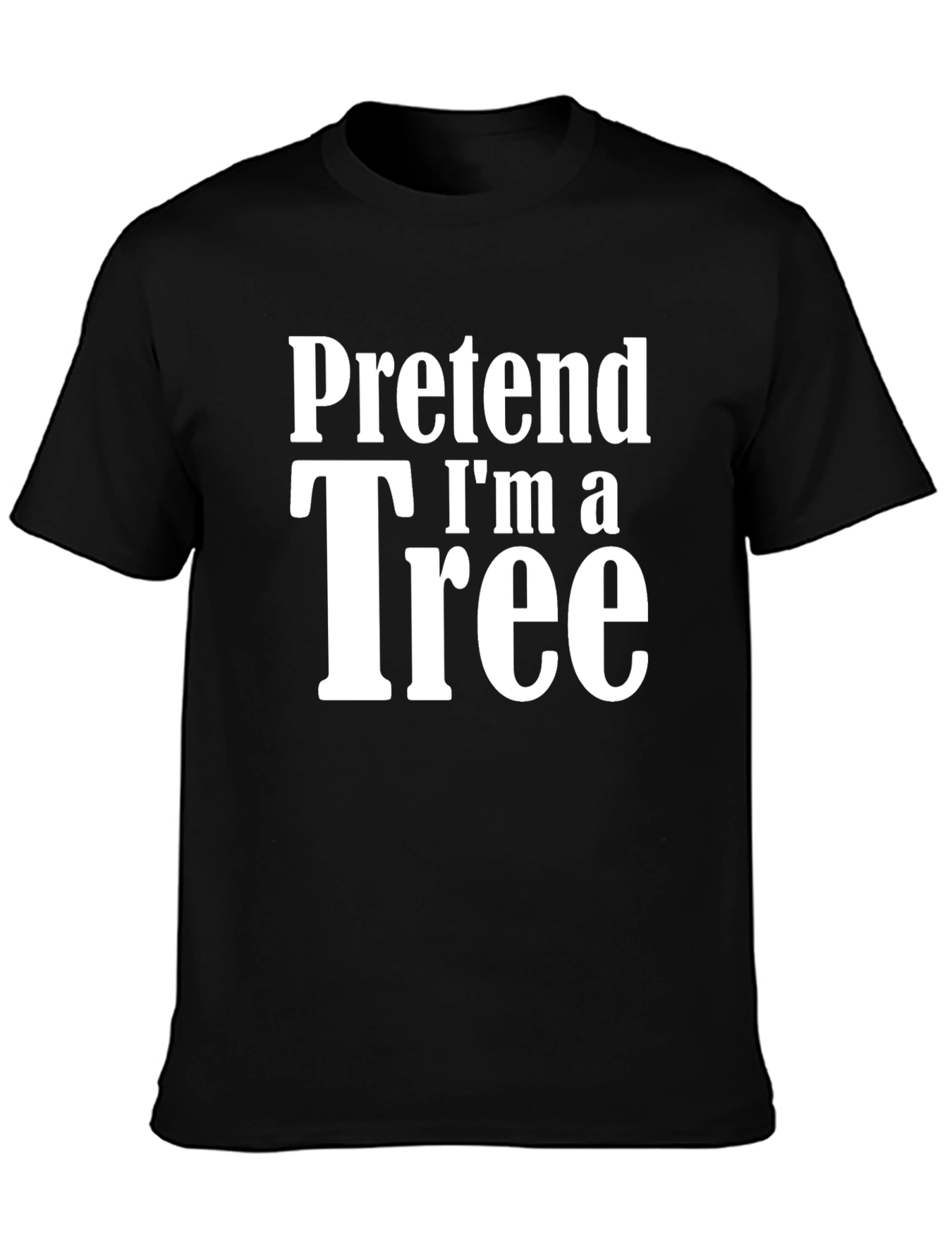 Black Pretend I'm A Tree Black Cotton T-Shirt view 3