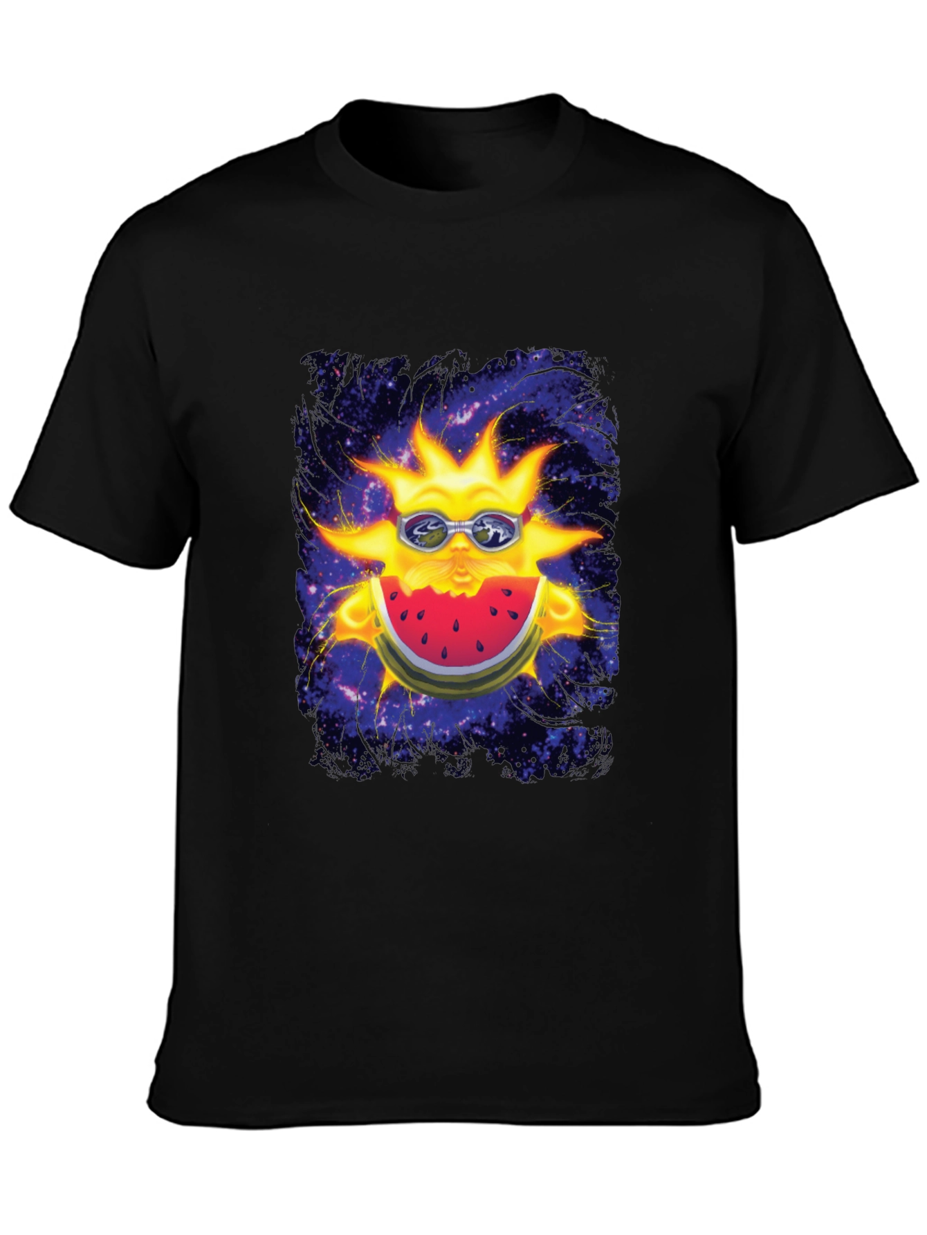 Black Cosmic Sun Watermelon Graphic Tee view 3