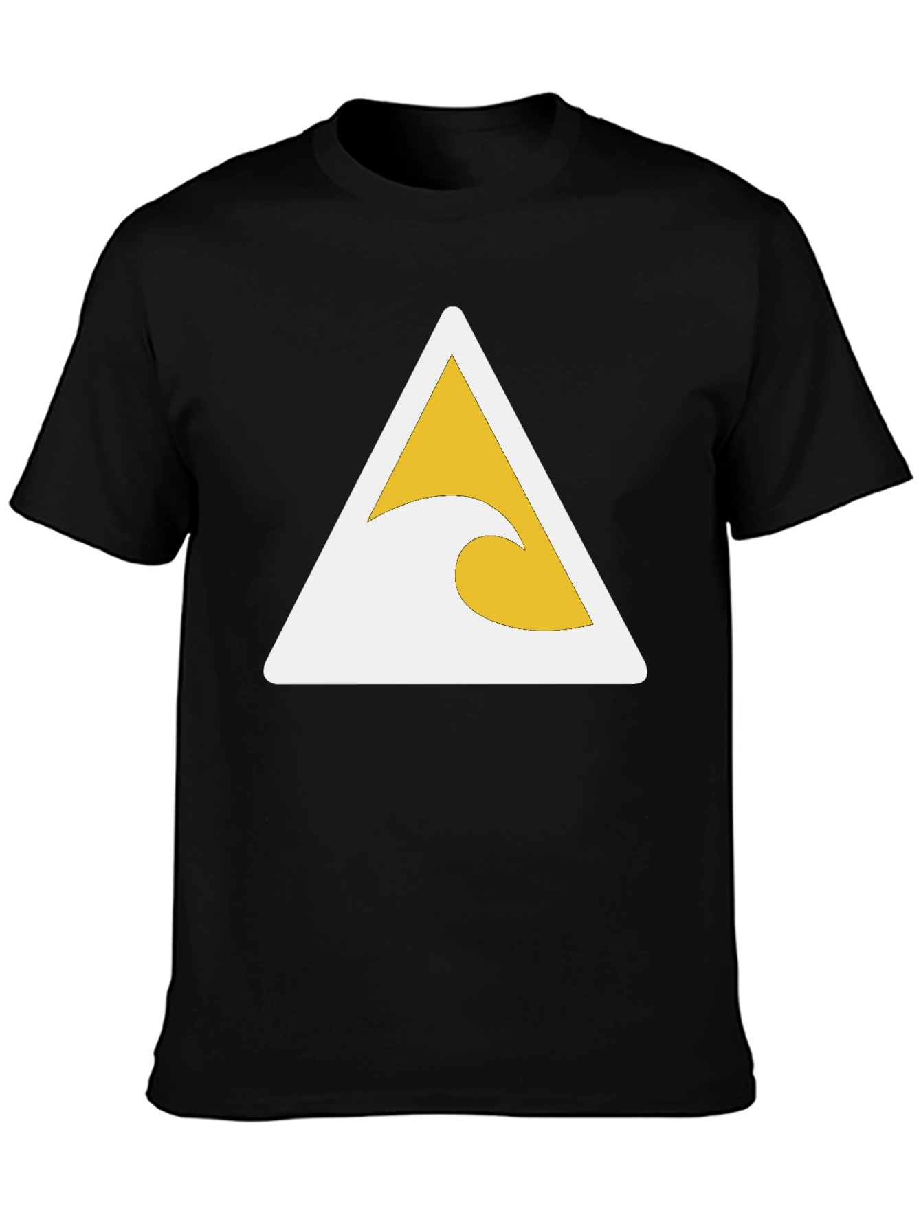 Black Black T-Shirt with Wave Triangle Graphic view 3