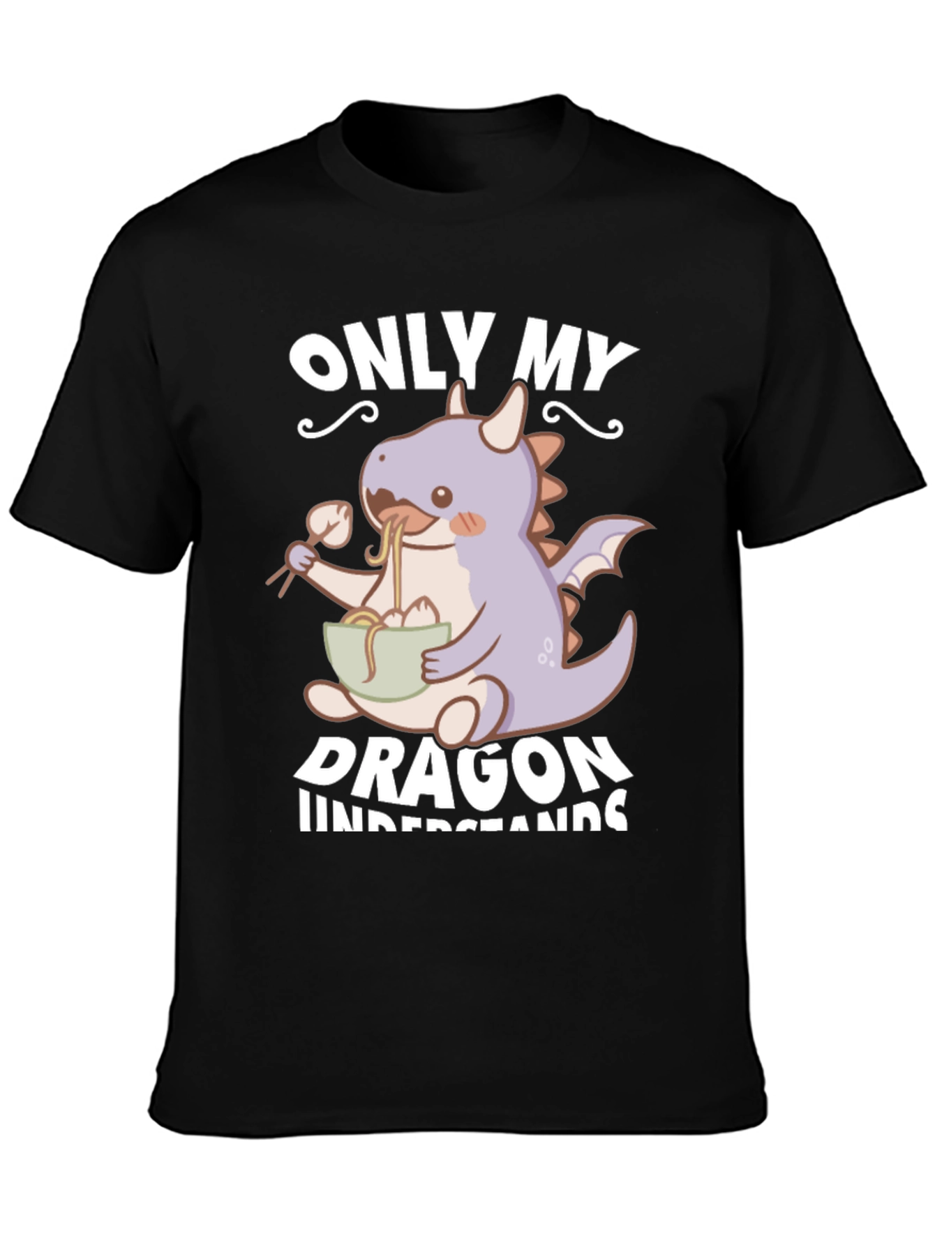 Black Only My Dragon Understands T-Shirt view 3
