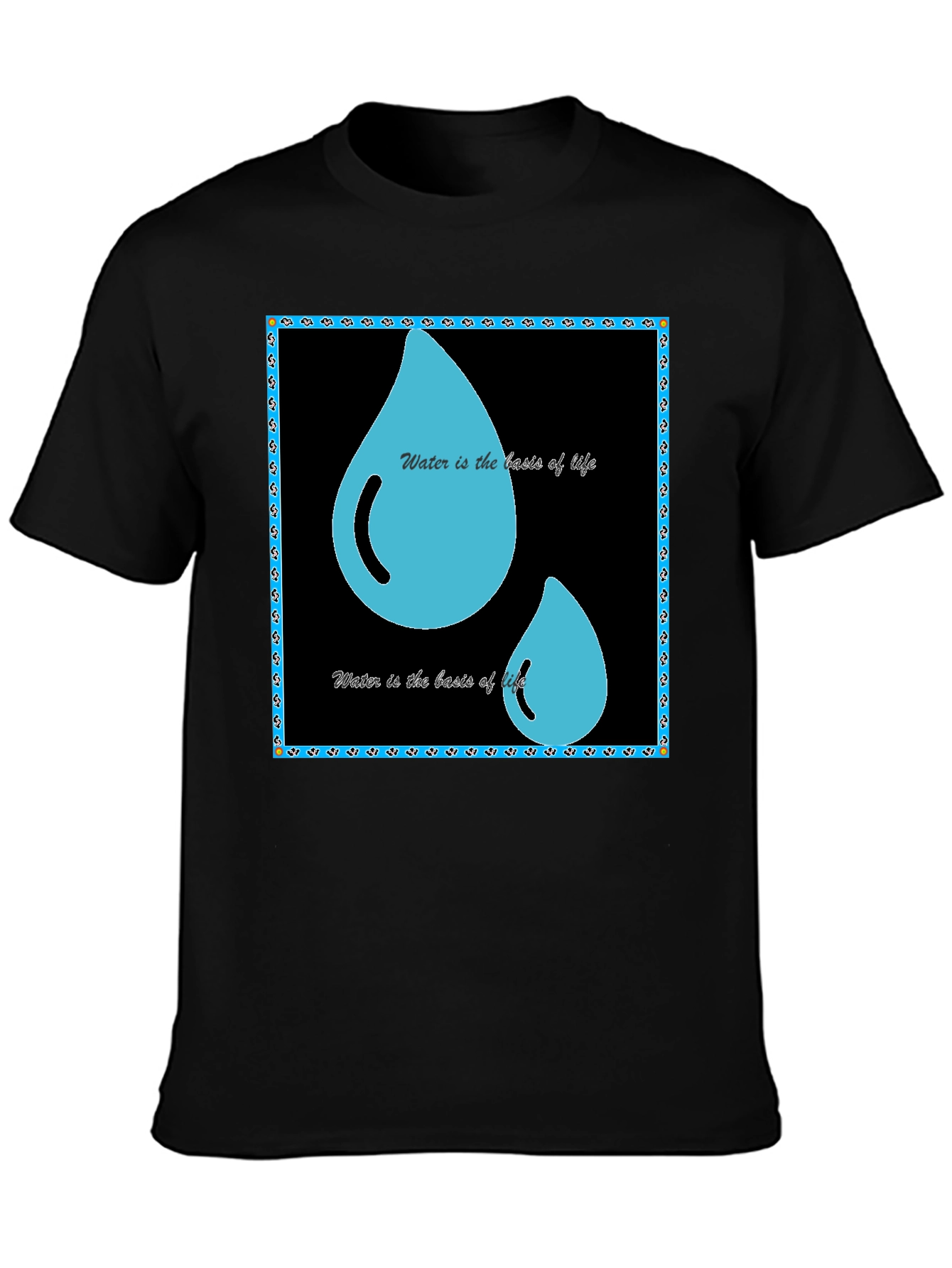 Black Water is Life T-Shirt - Black Graphic Tee view 3