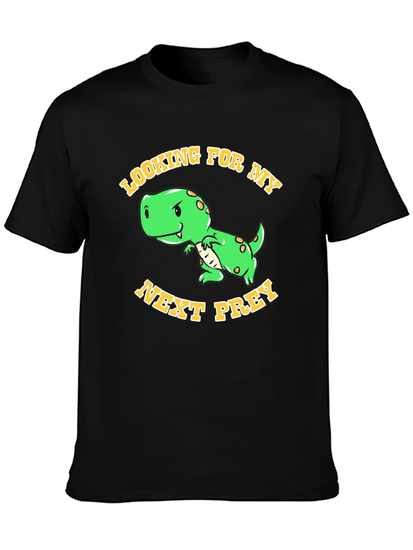 Black Dinosaur "Looking for My Next Prey" Graphic T-Shirt view 3
