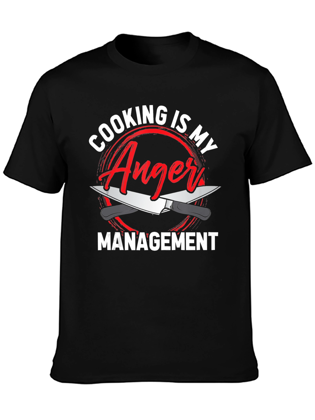 Black Cooking is My Anger Management Funny Chef T-Shirt view 3