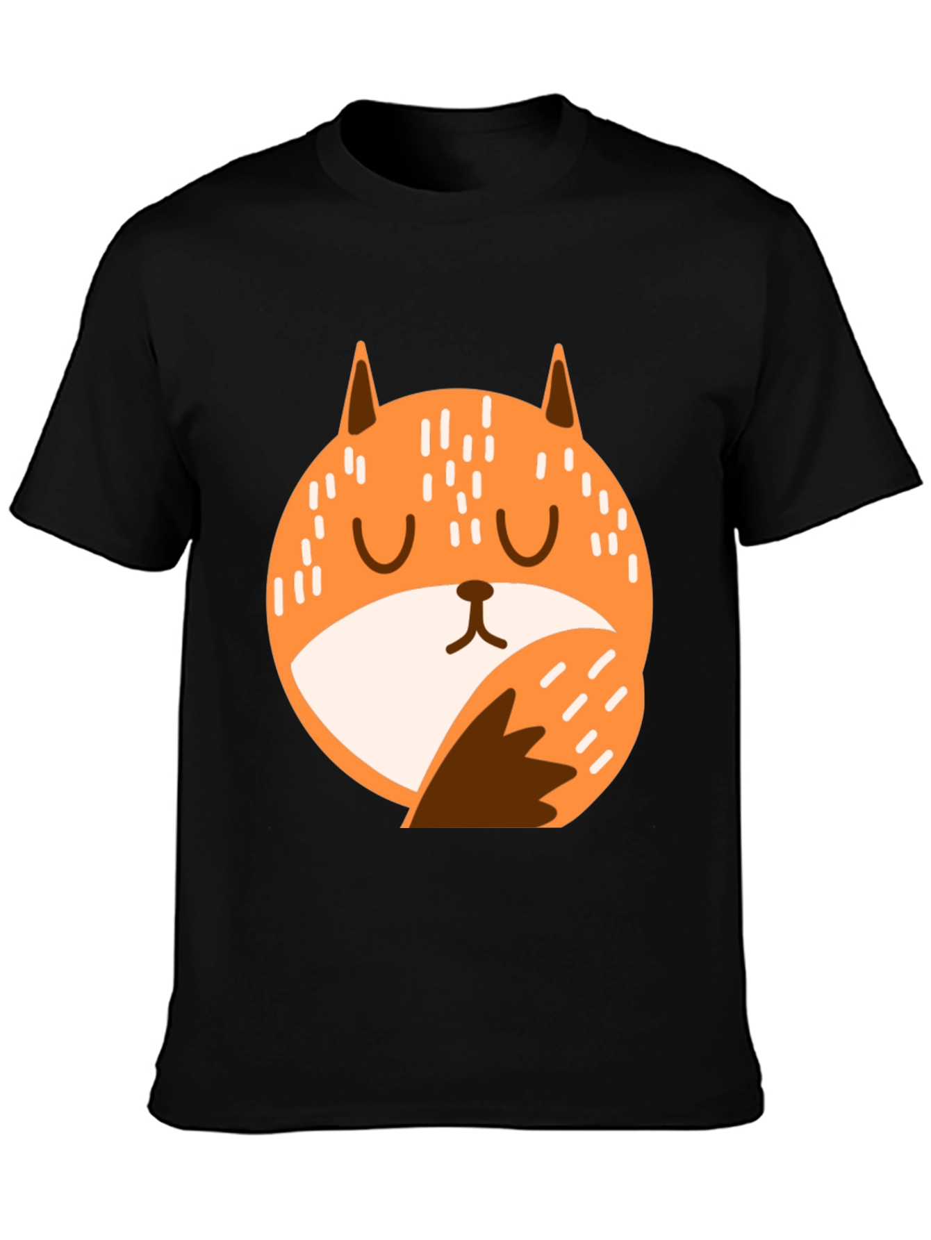 Black Cute Fox Graphic T-Shirt - Relaxed Fit view 3