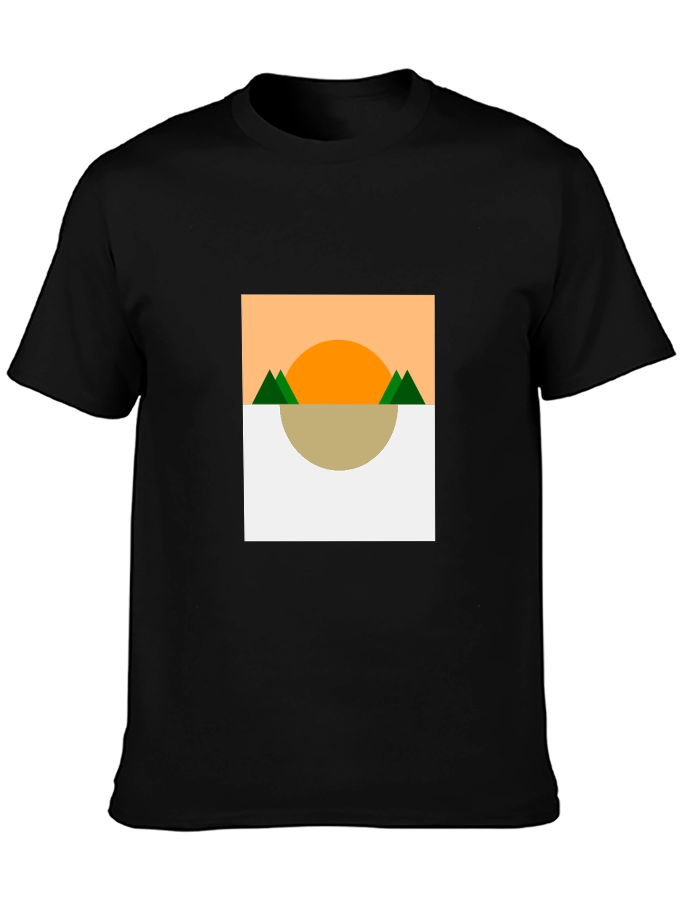 Black Geometric Landscape T-Shirt view 3