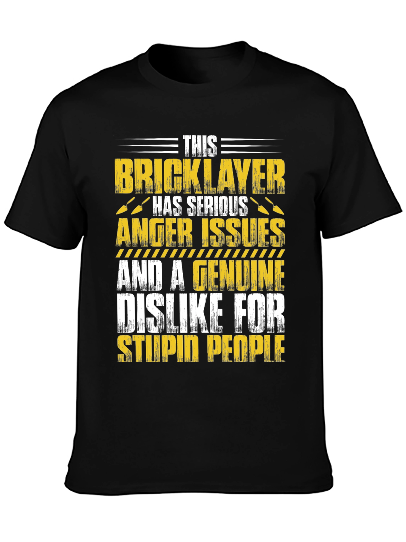 Black Bricklayer Graphic T-Shirt: Serious Anger Issues, Funny Tee view 3