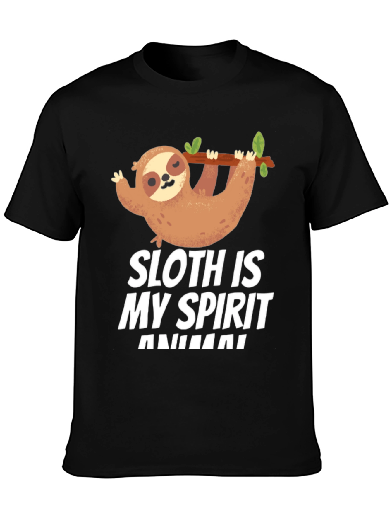 Black Sloth Spirit Animal T-Shirt Funny Cute Graphic Tee view 3