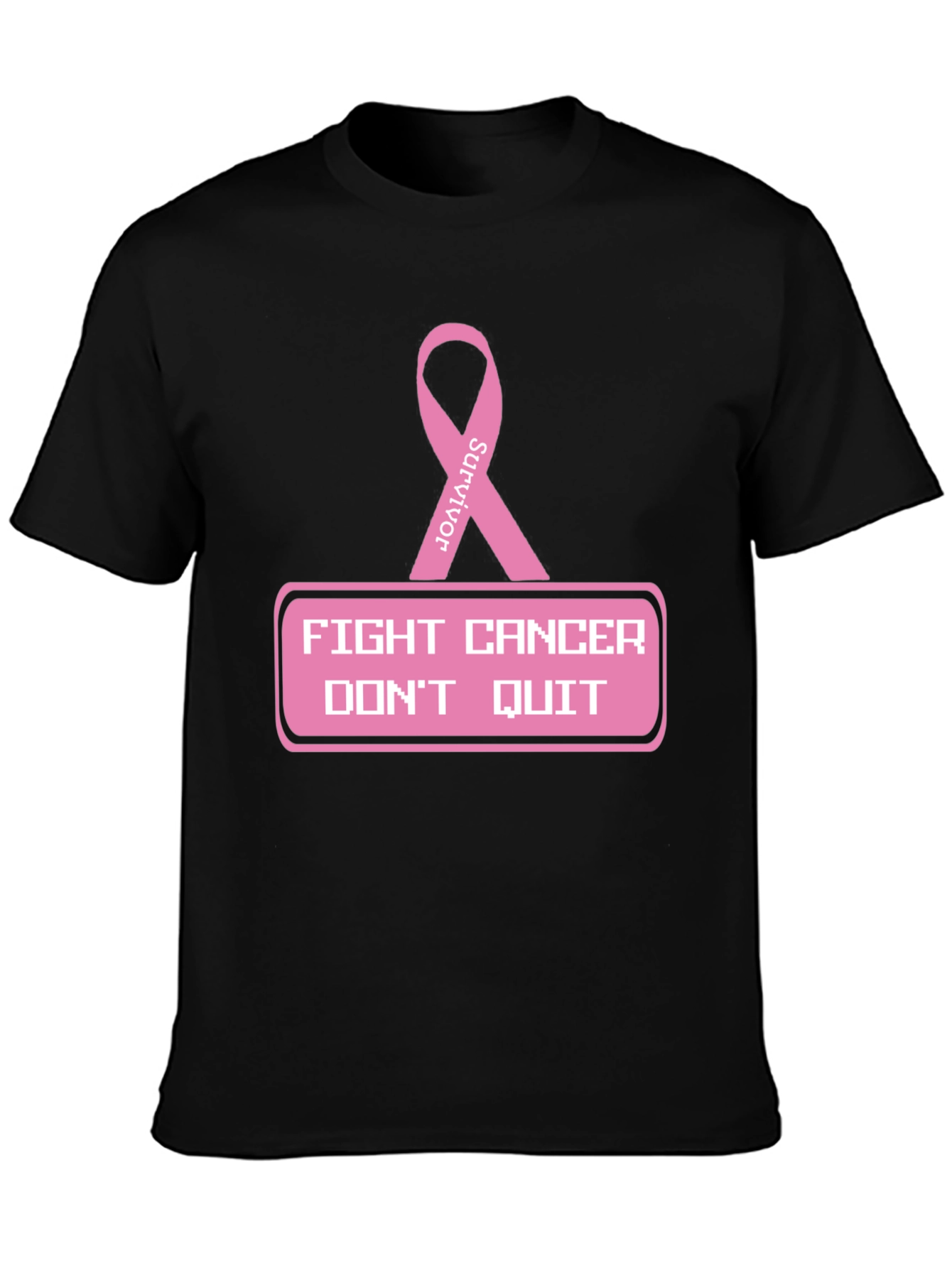 Black Fight Cancer T-Shirt view 3