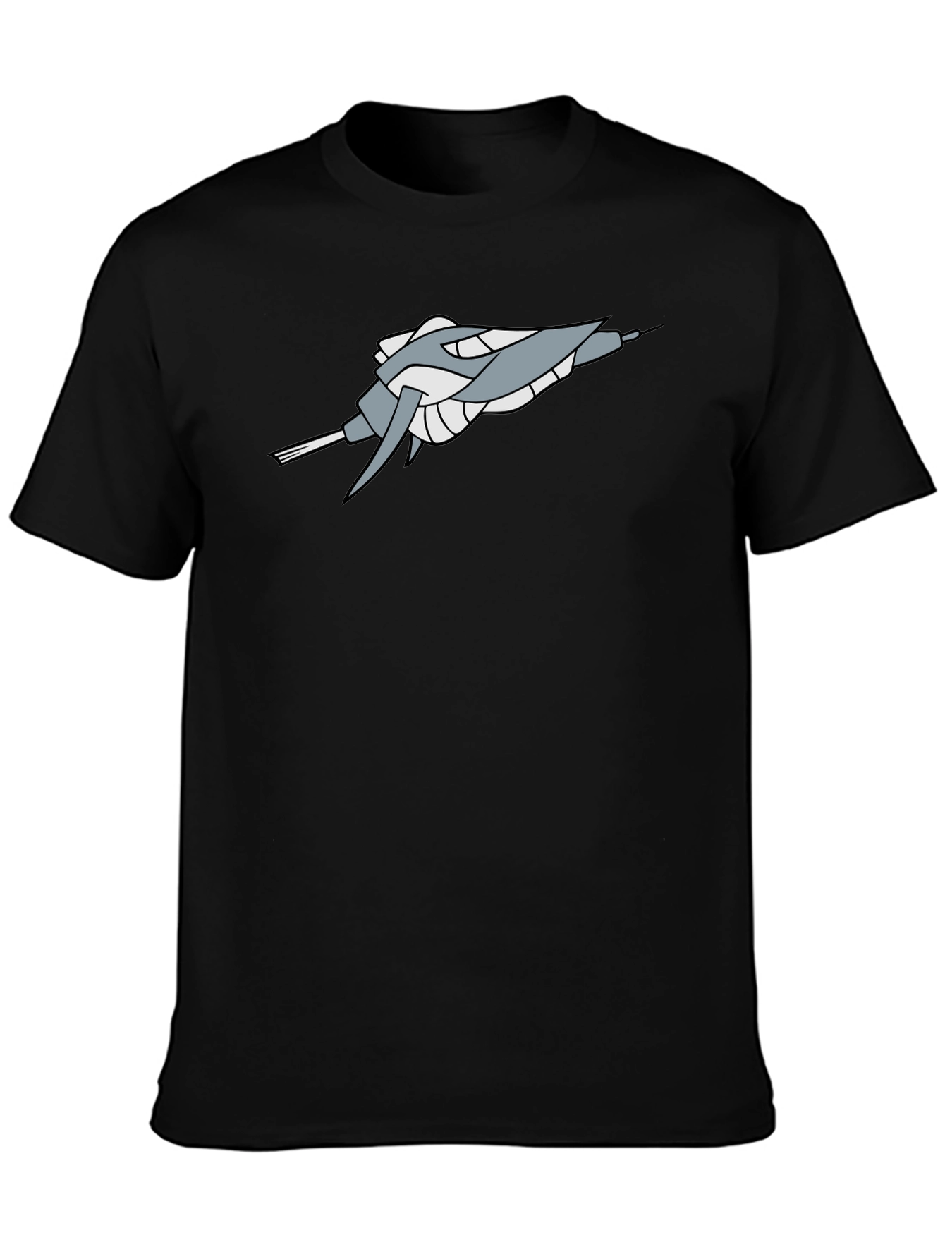 Black Sci-Fi Spaceship Graphic Black Tee - Stylish Geek Chic view 3