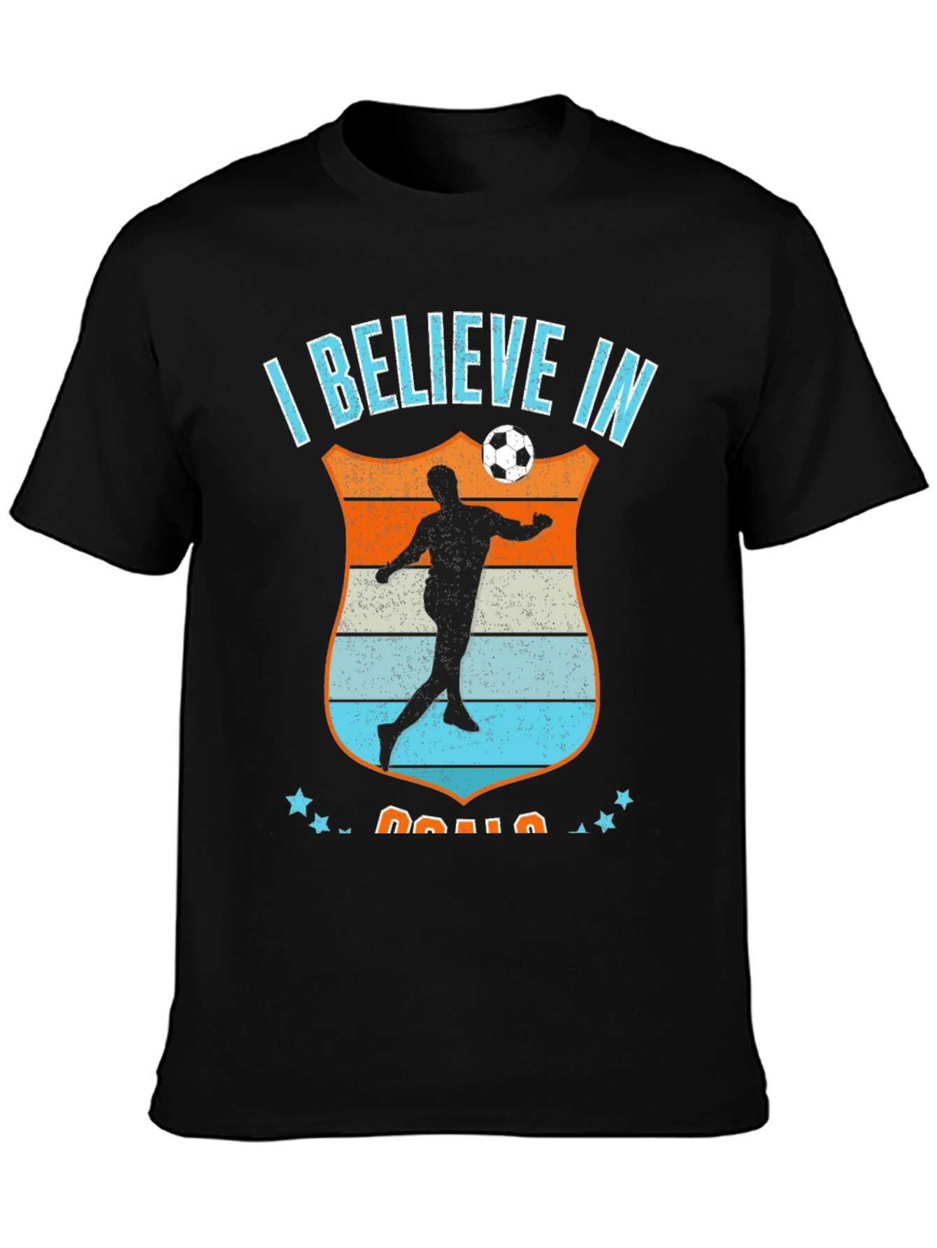 Black I Believe in Goals Black Soccer Graphic Tee view 3