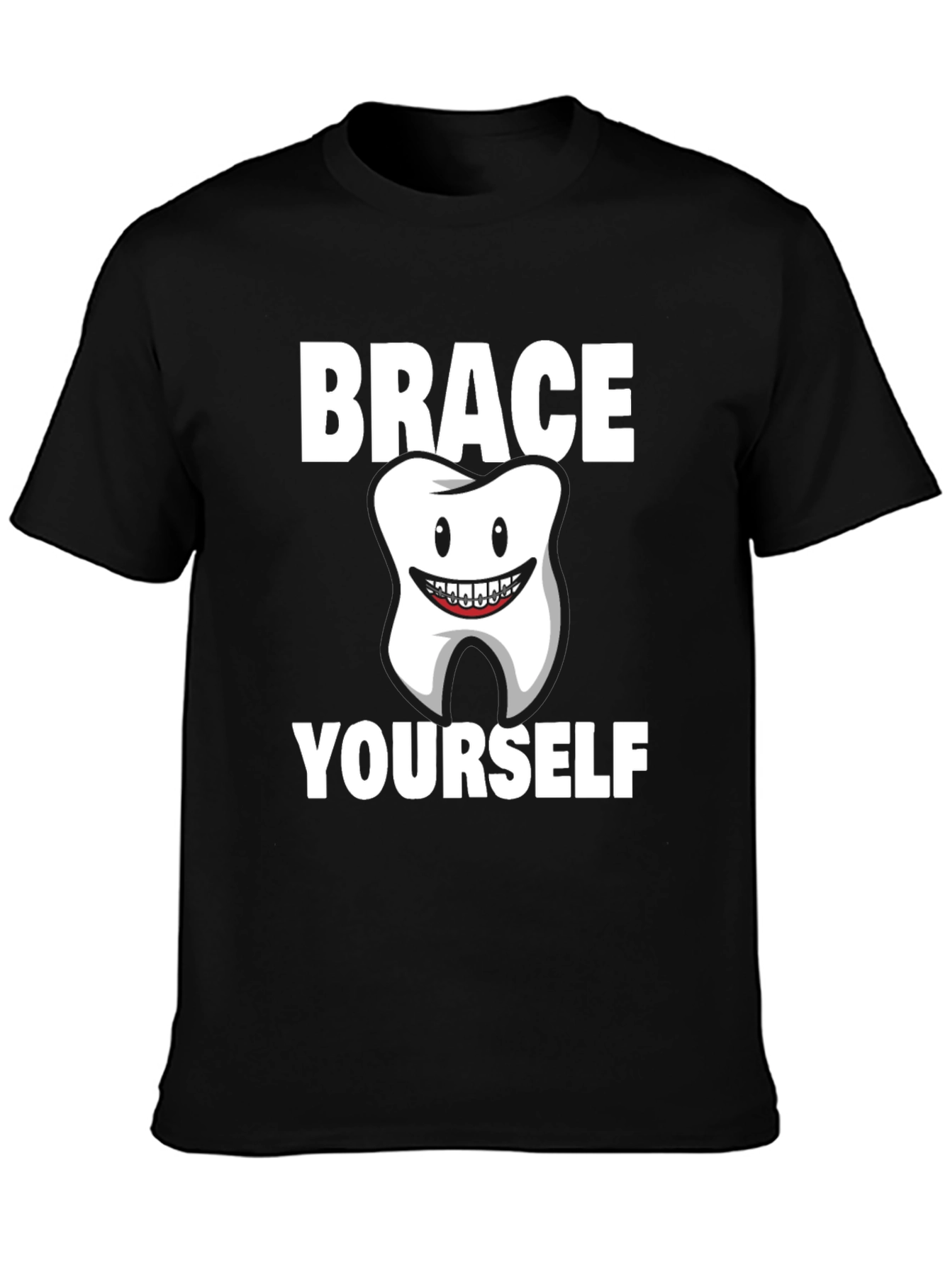 Black Brace Yourself Dental T-Shirt view 3
