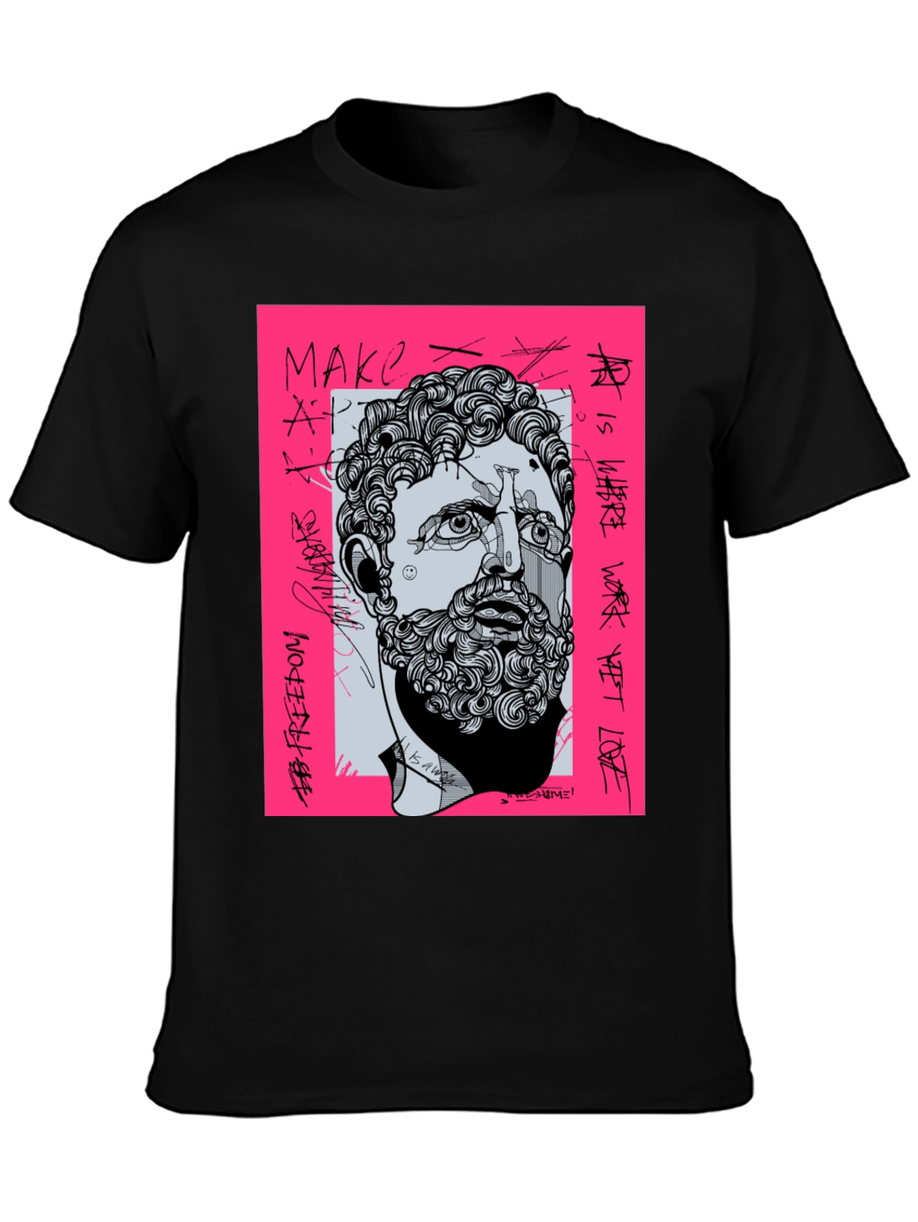 Black Graffiti Art Men's T-Shirt view 3