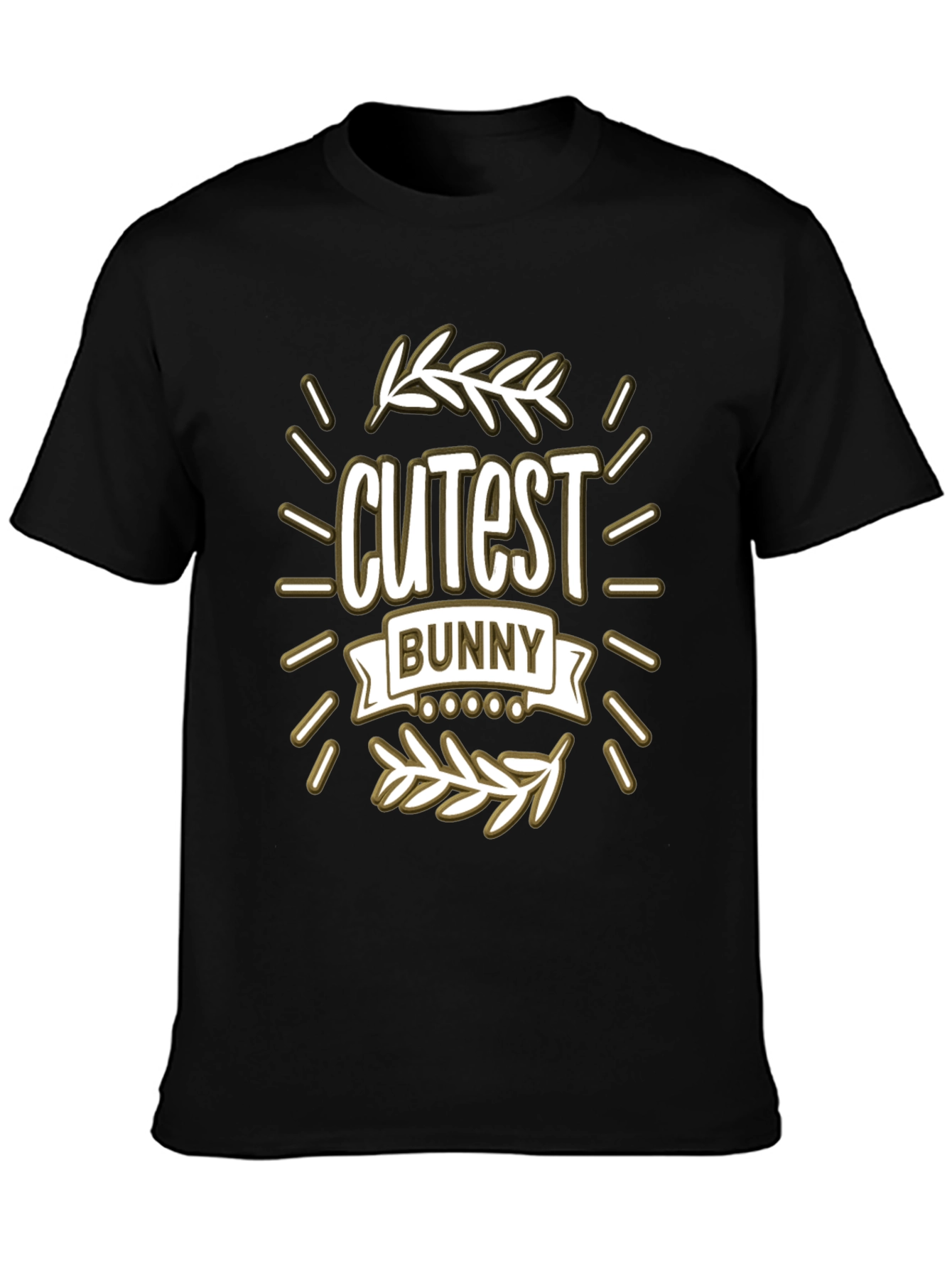 Black Cutest Bunny Graphic T-Shirt - Black view 3