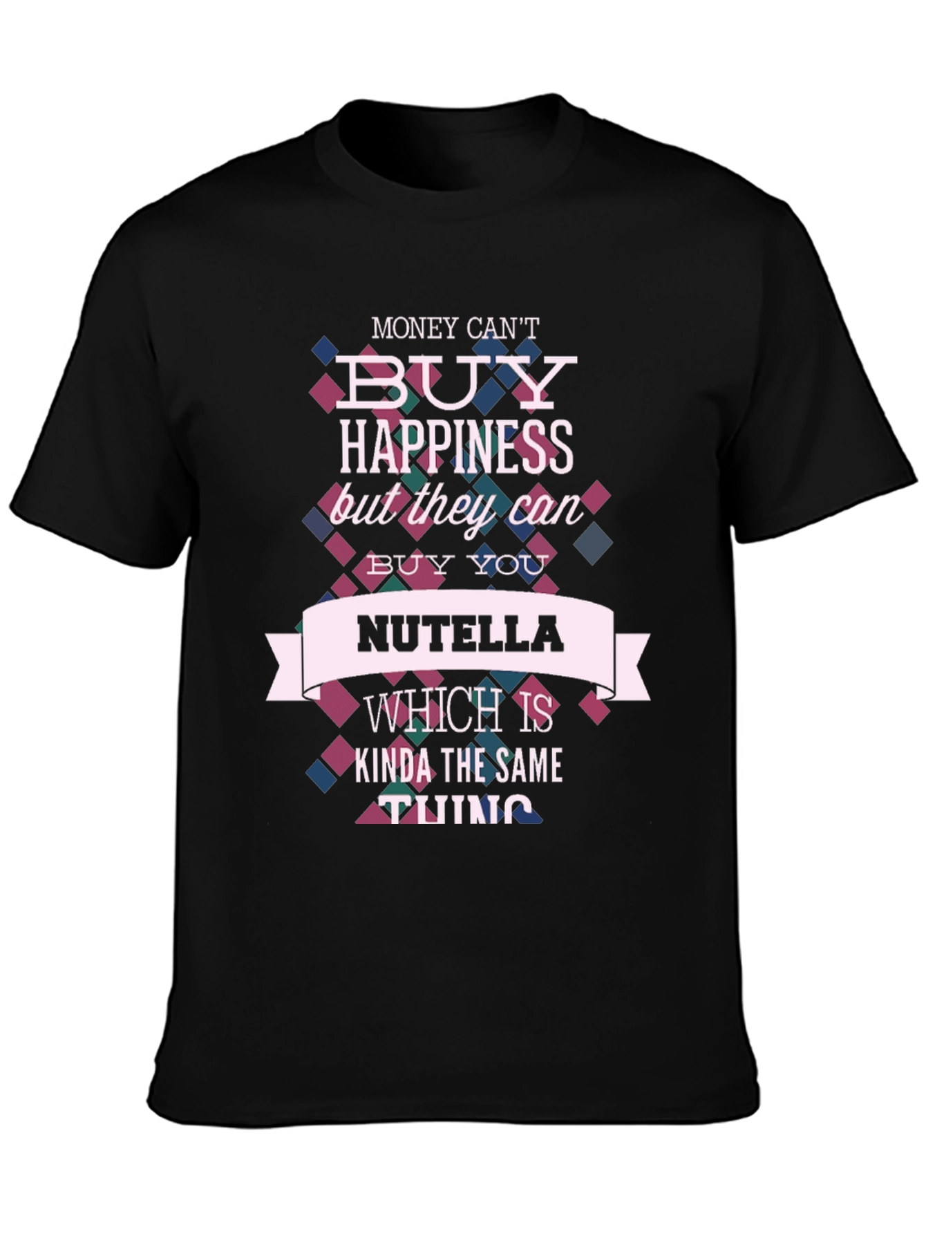Black Nutella Happiness T-Shirt - Funny Novelty Tee view 3