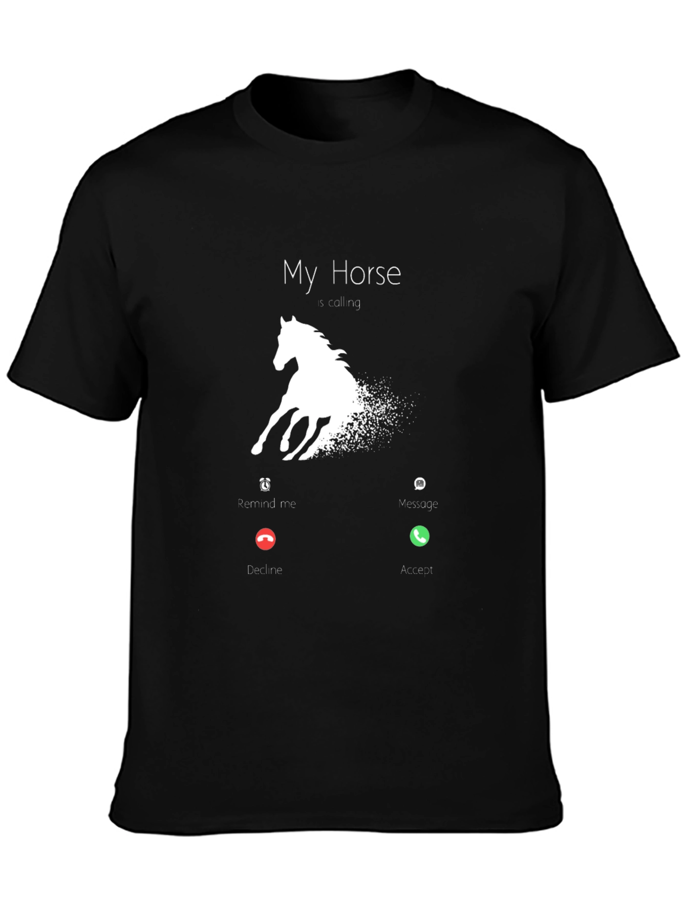 Black My Horse is Calling T-Shirt - Funny Horse Lover Tee view 3
