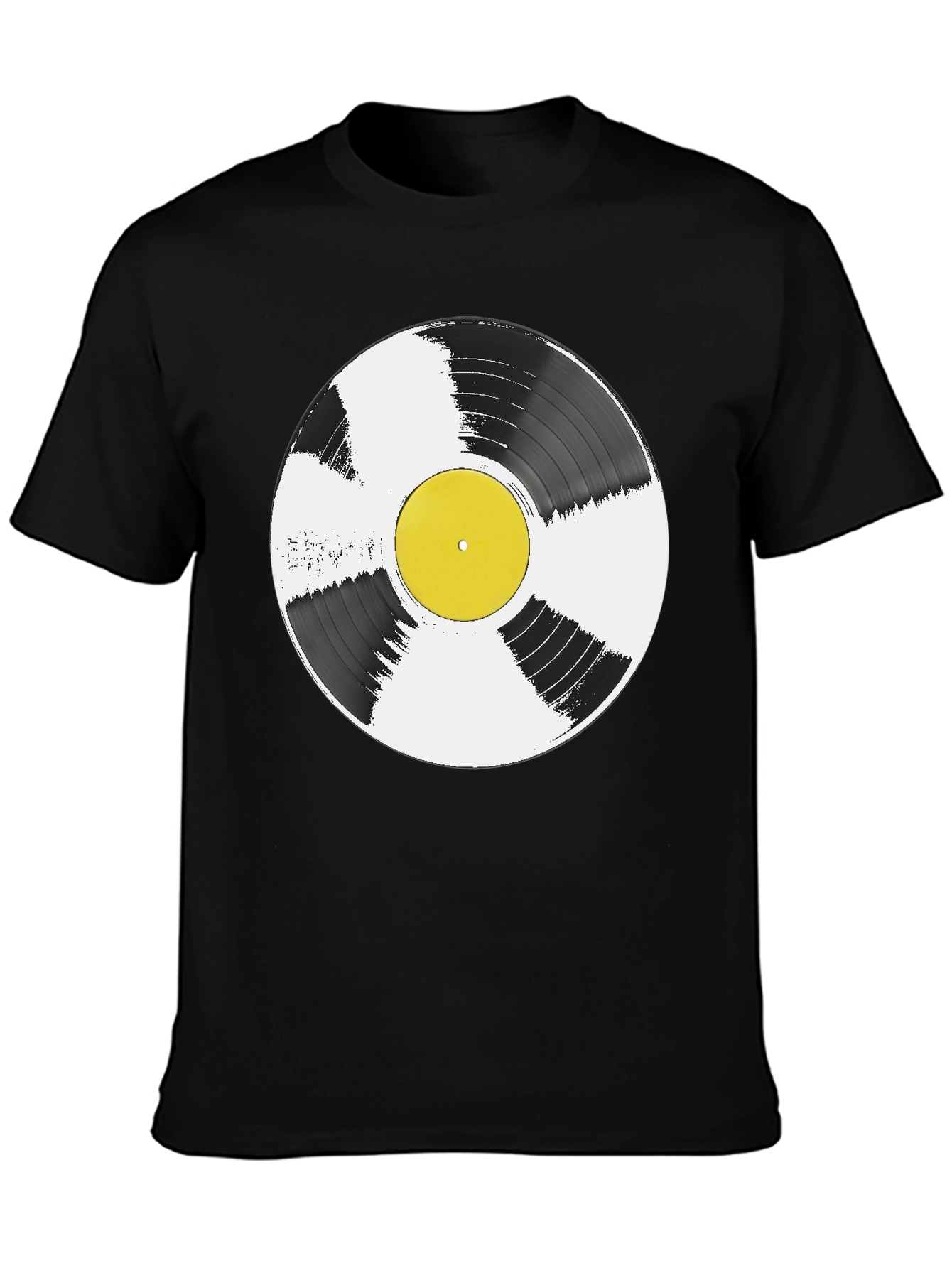 Black Vinyl Record Graphic T-Shirt - Music Lover Tee view 3