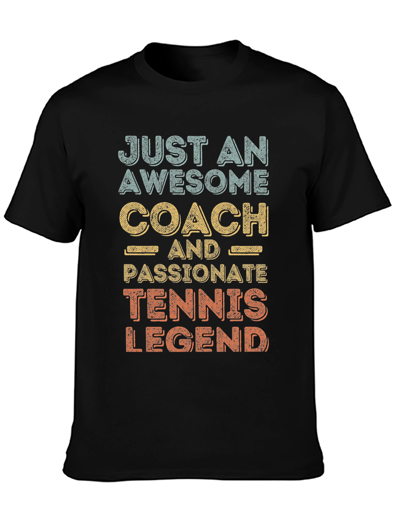 Black Awesome Coach Tennis Legend T-Shirt view 3