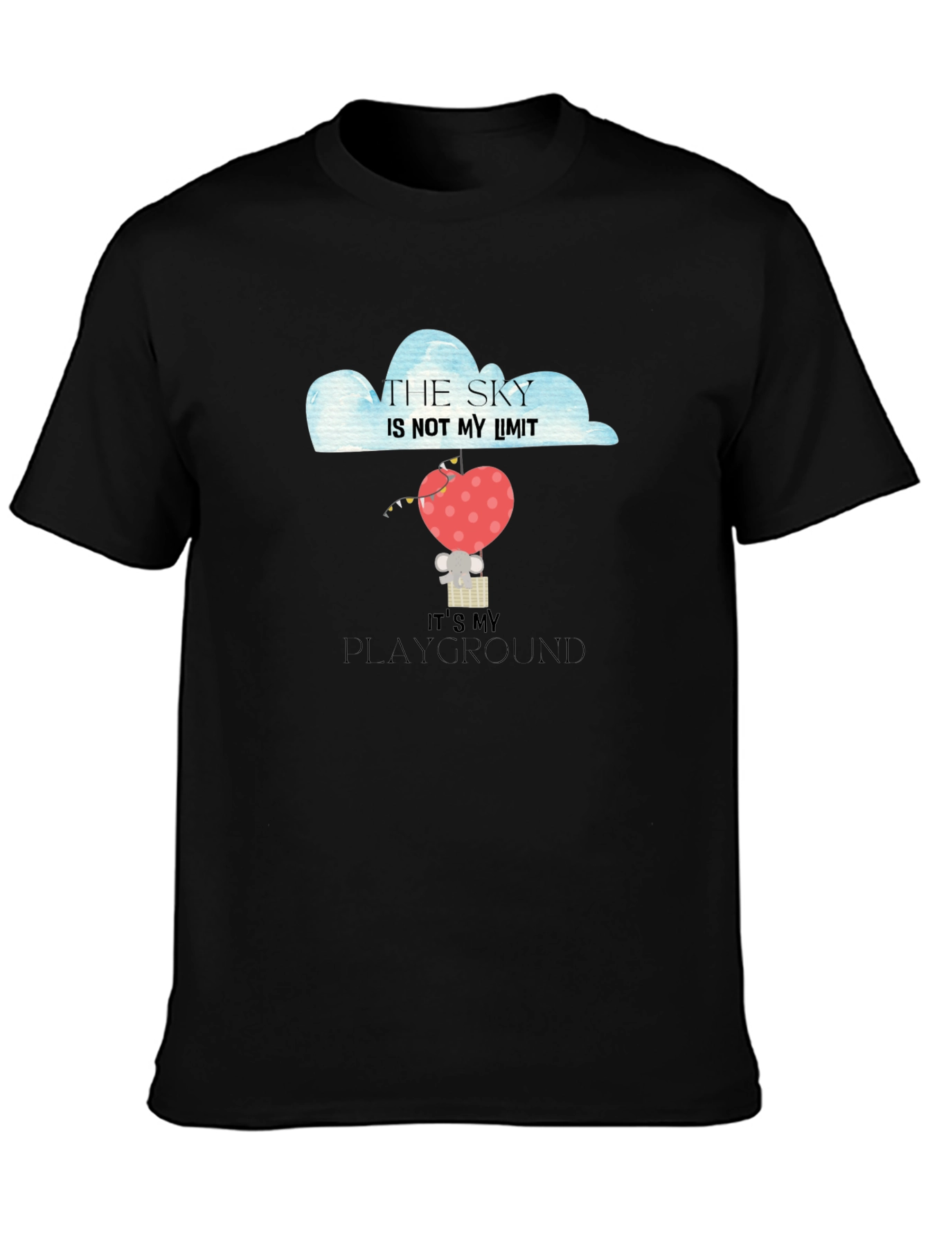 Black Sky's the Limit Heart Balloon Graphic Tee view 3