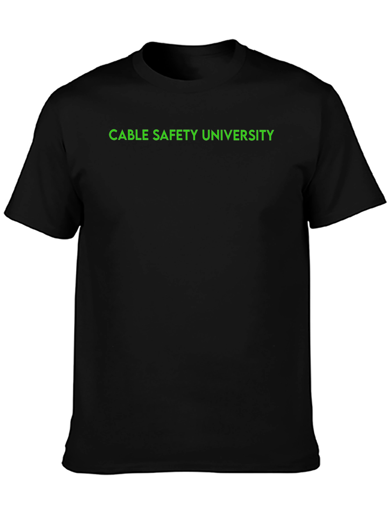 Black Cable Safety University Black T-Shirt view 3