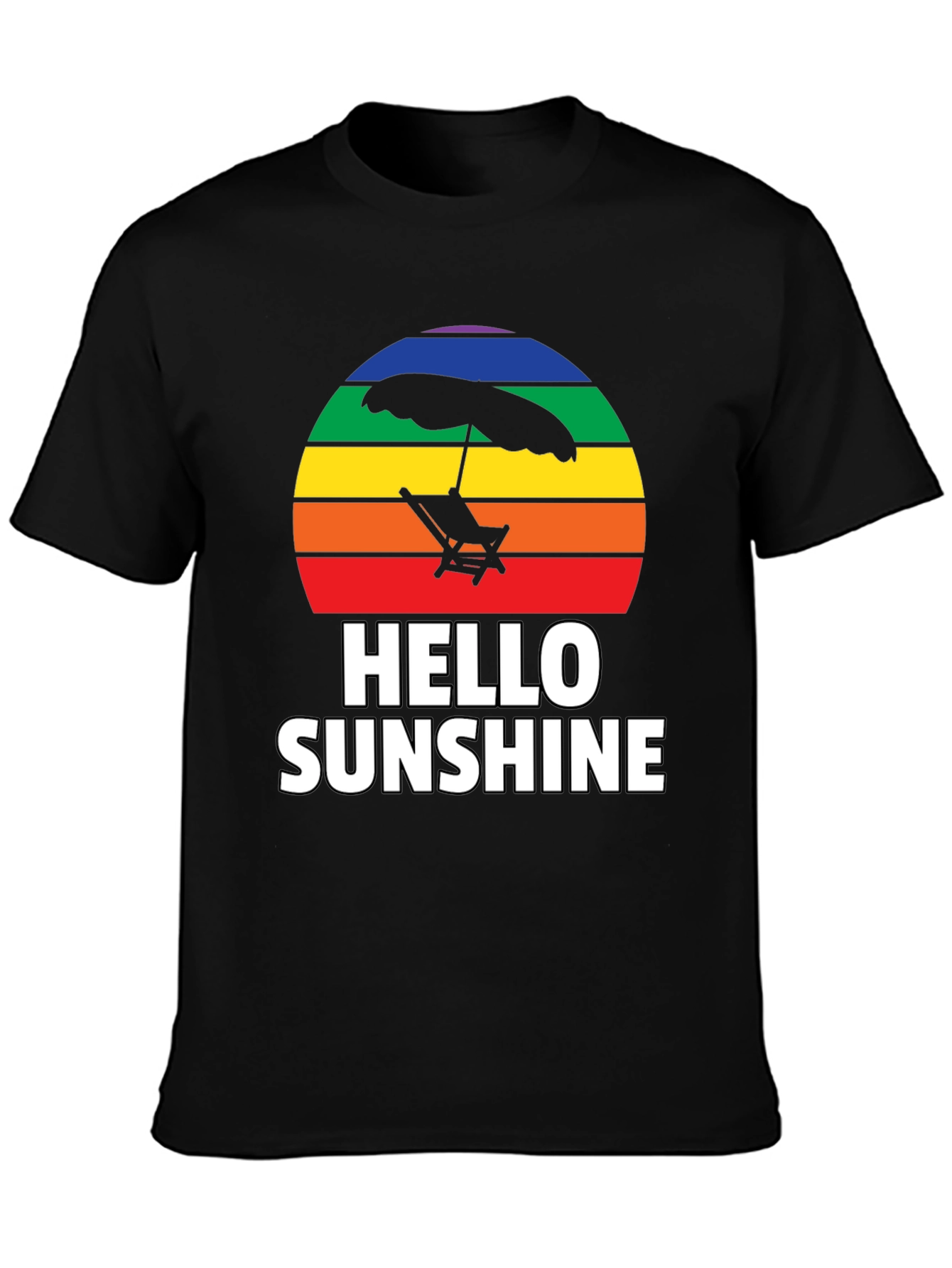 Black Hello Sunshine Rainbow Graphic Tee view 3