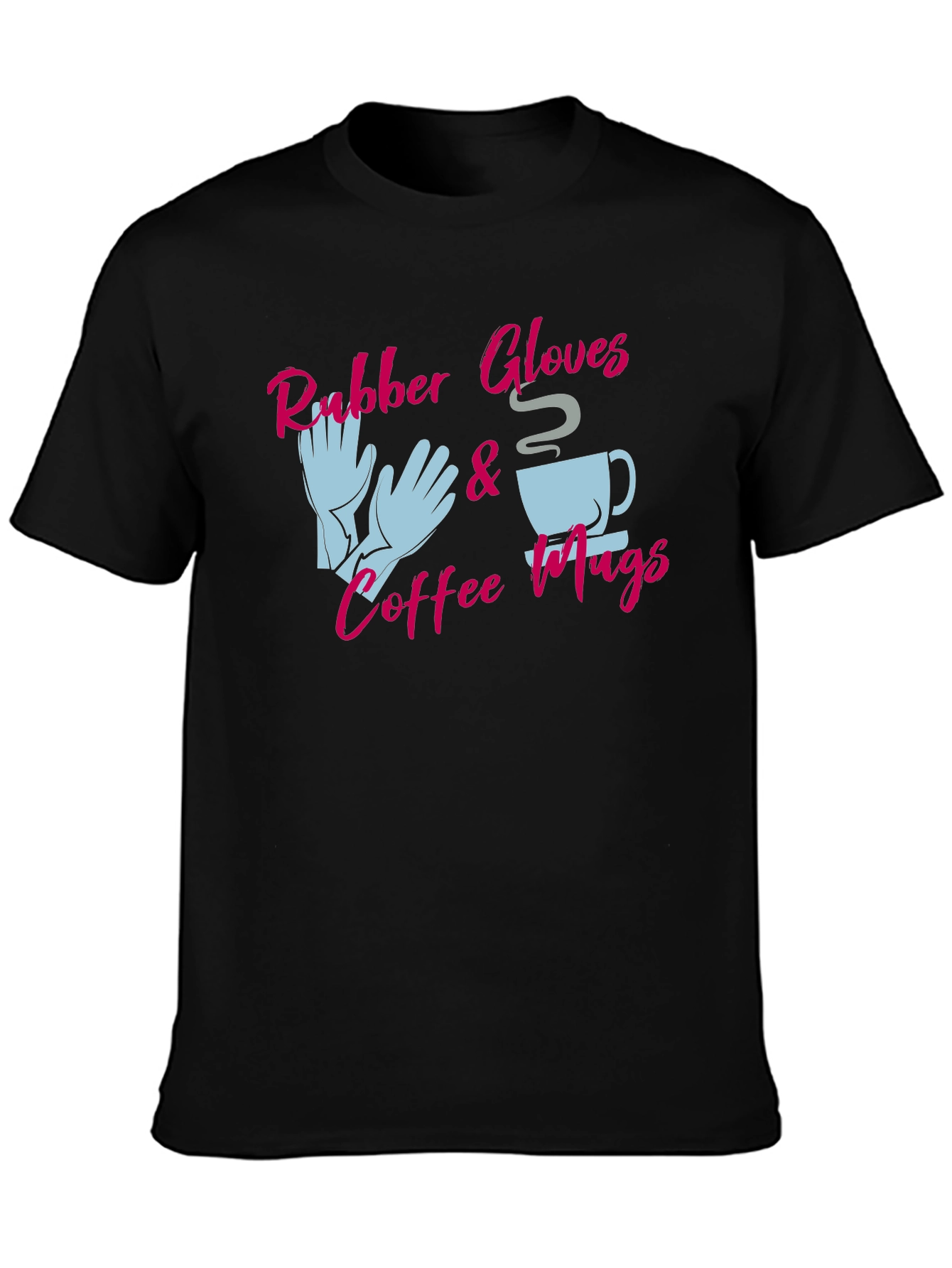 Black Rubber Gloves & Coffee Mugs Graphic Tee view 3