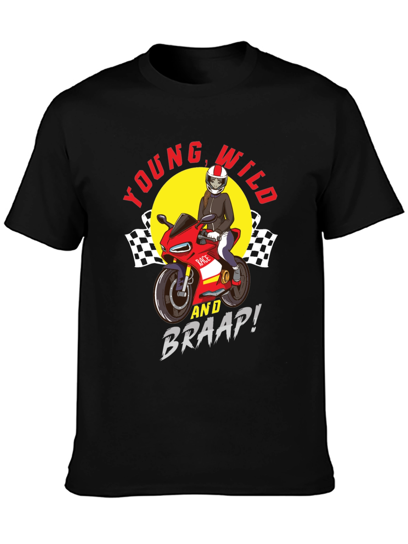 Black Young, Wild & Braap! Graphic Tee view 3