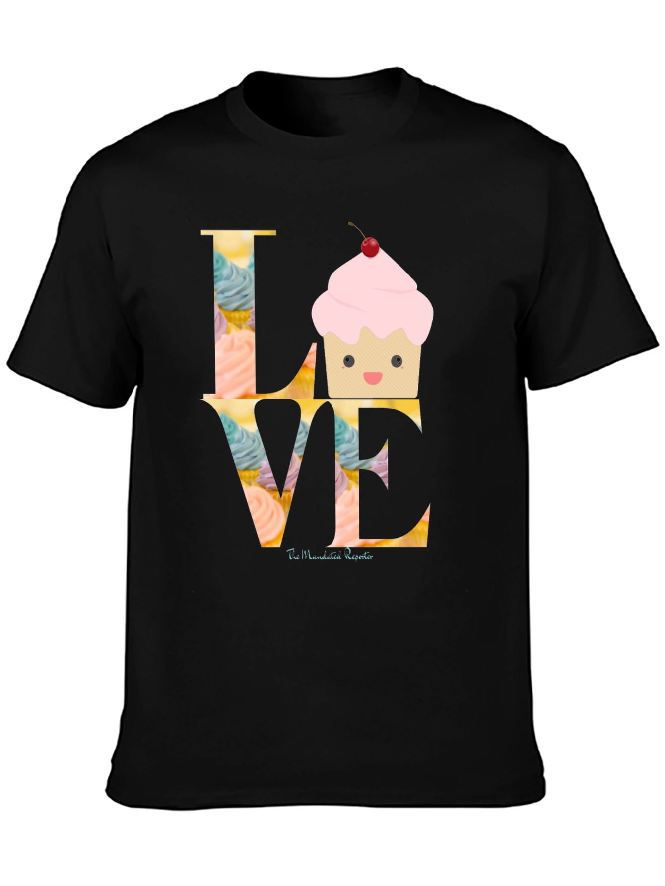 Black Love Cupcake Graphic T-Shirt view 3
