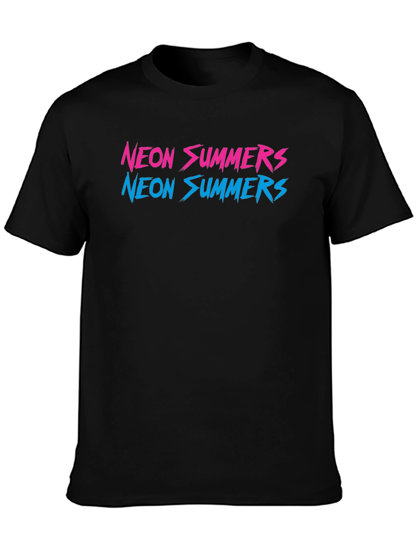 Black Neon Summers Graphic T-Shirt view 3