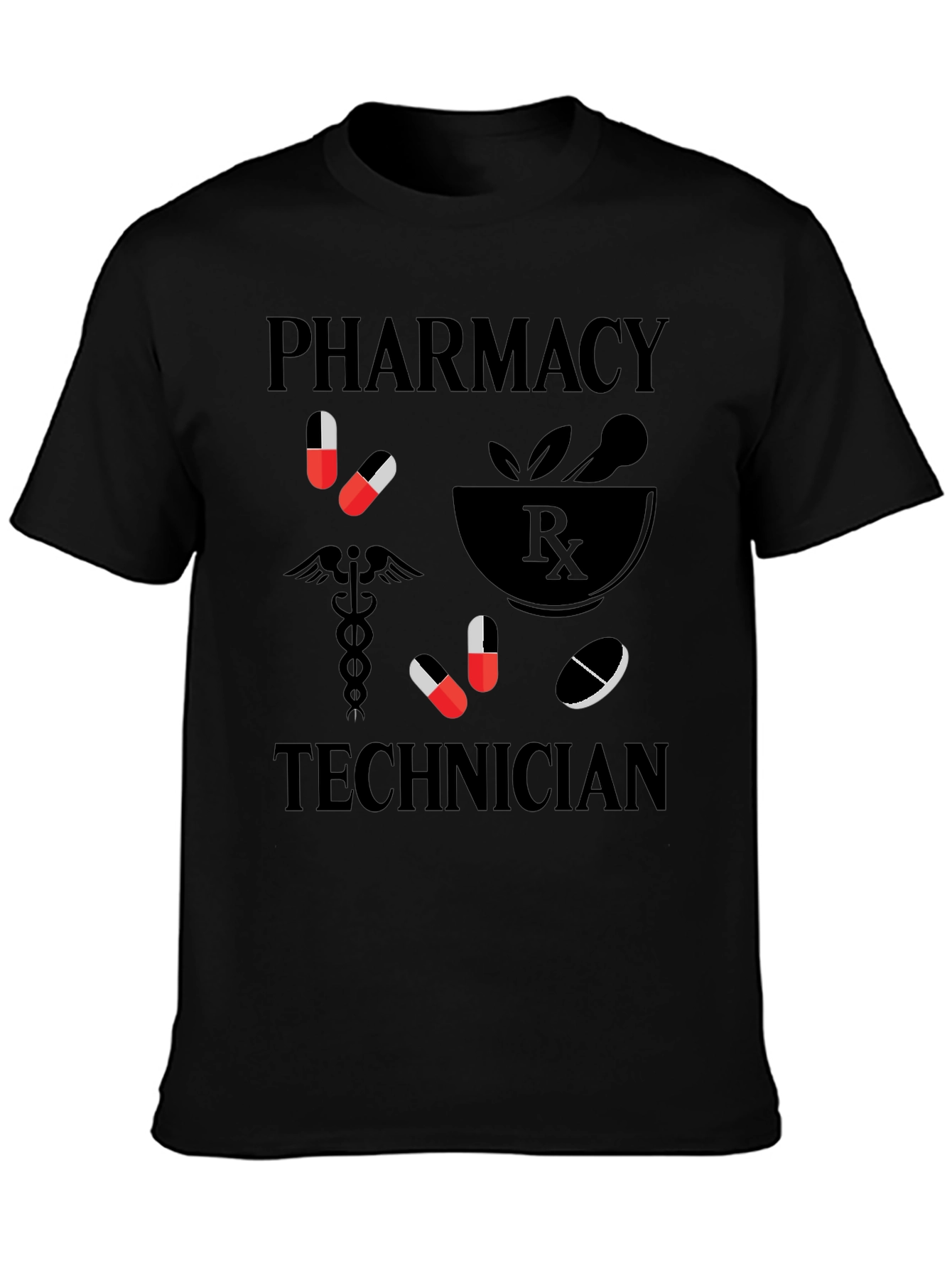 Black Pharmacy Technician Graphic Tee view 3