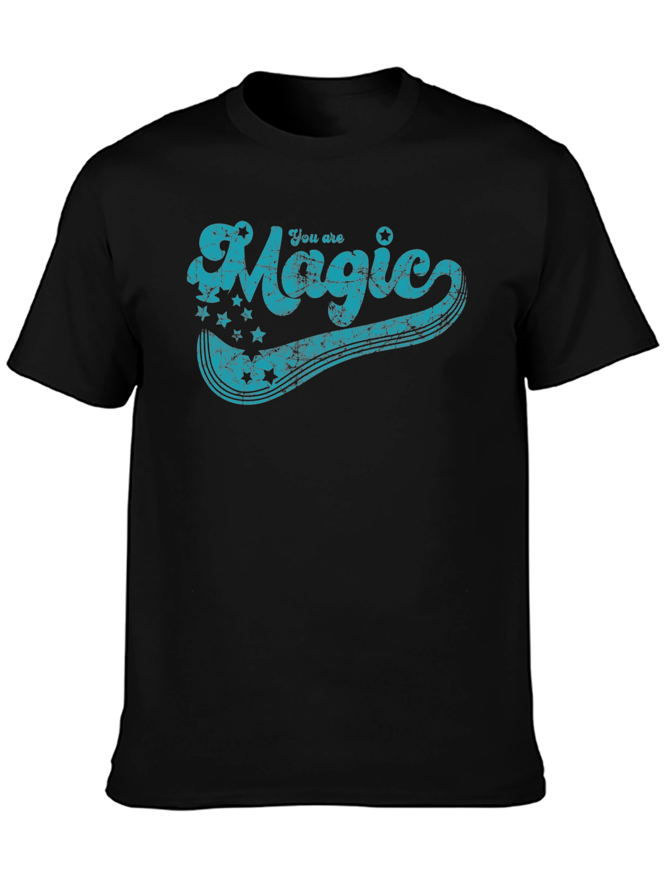 Black You Are Magic Graphic Tee - Vintage Style T-Shirt view 3